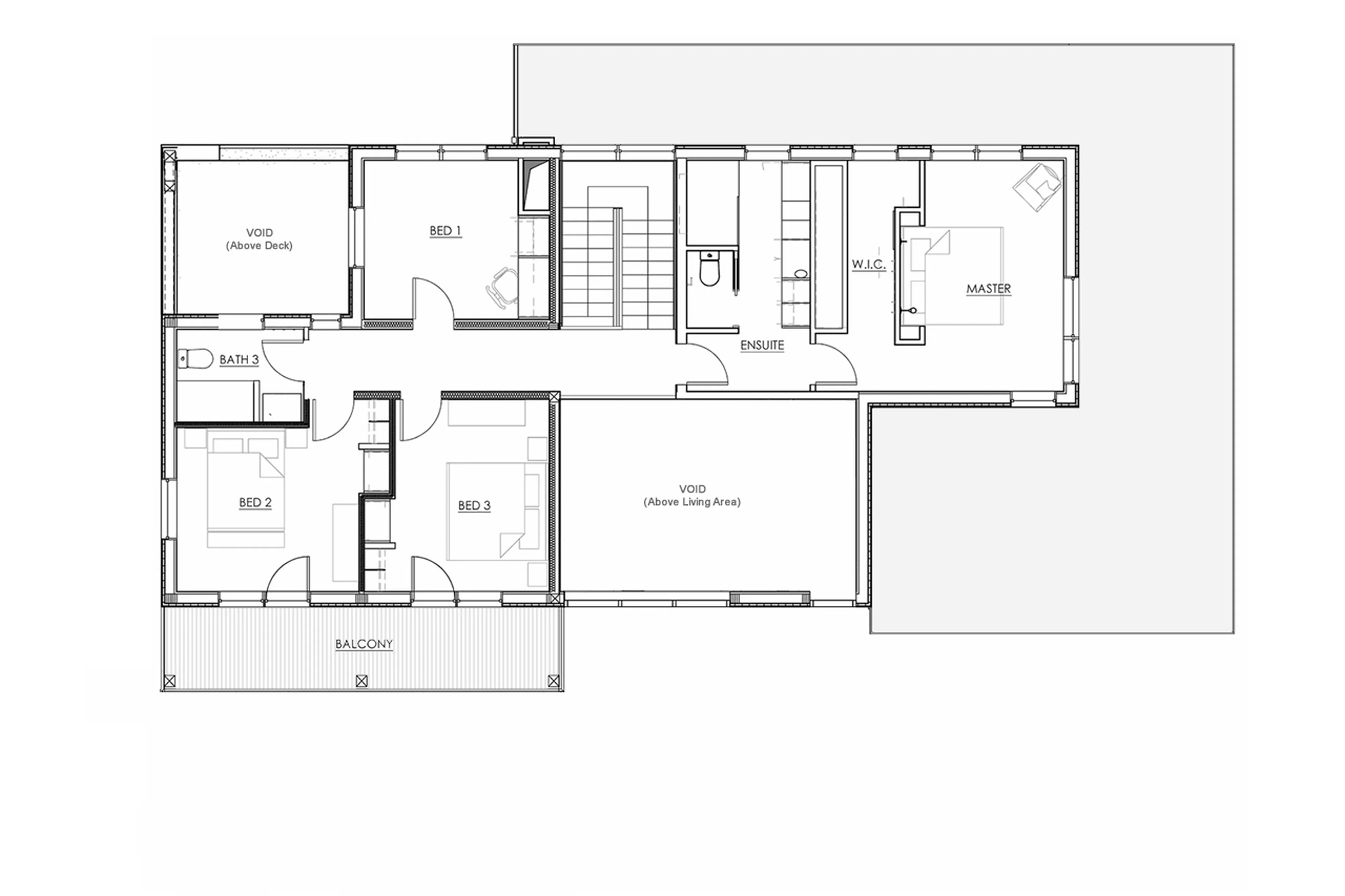 Upper level floor plan on Chalet Ghost Peak in Revelstoke