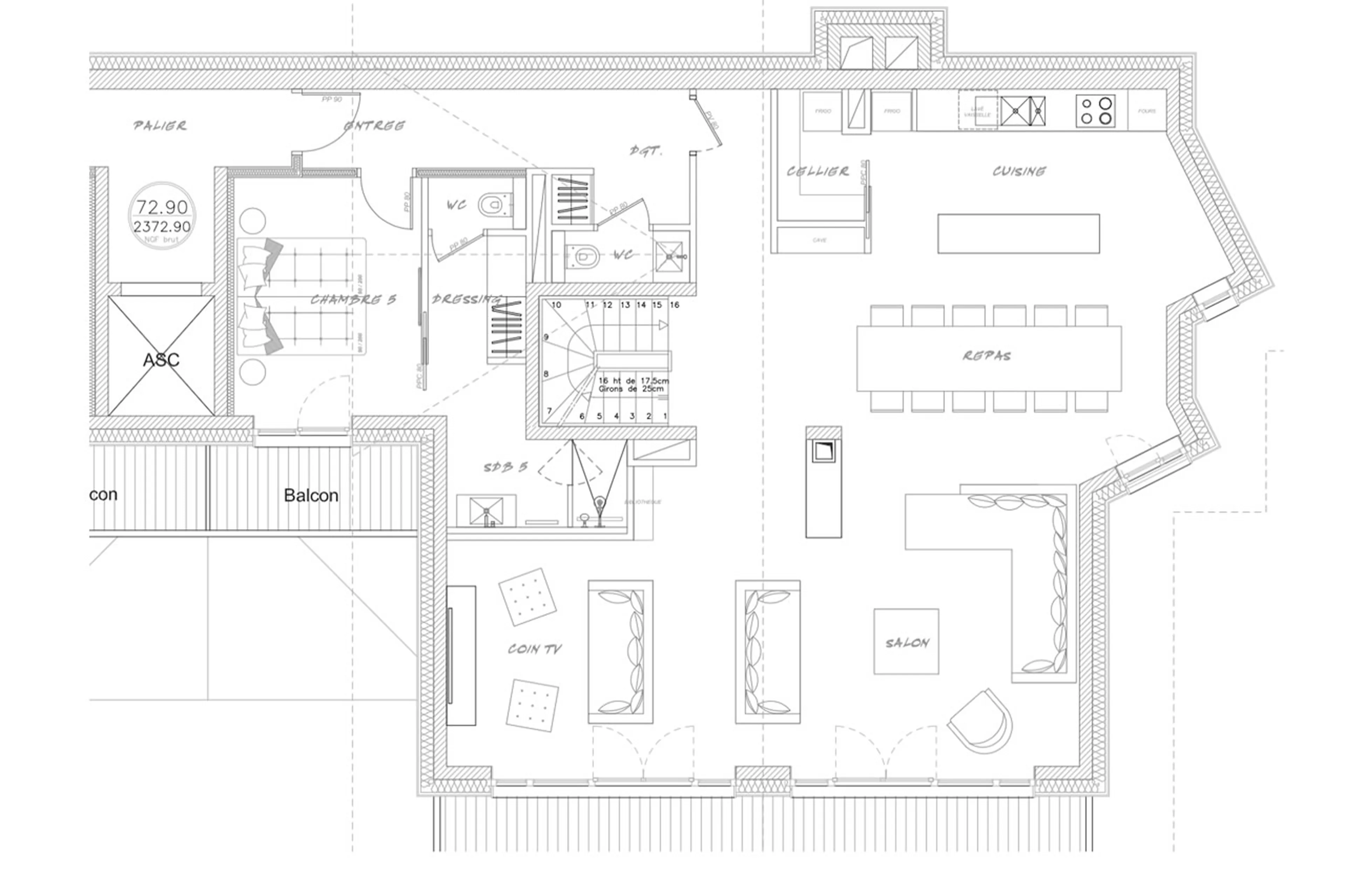 Level 3 floor plan at Chalet Golden Jubilee in Val Thorens