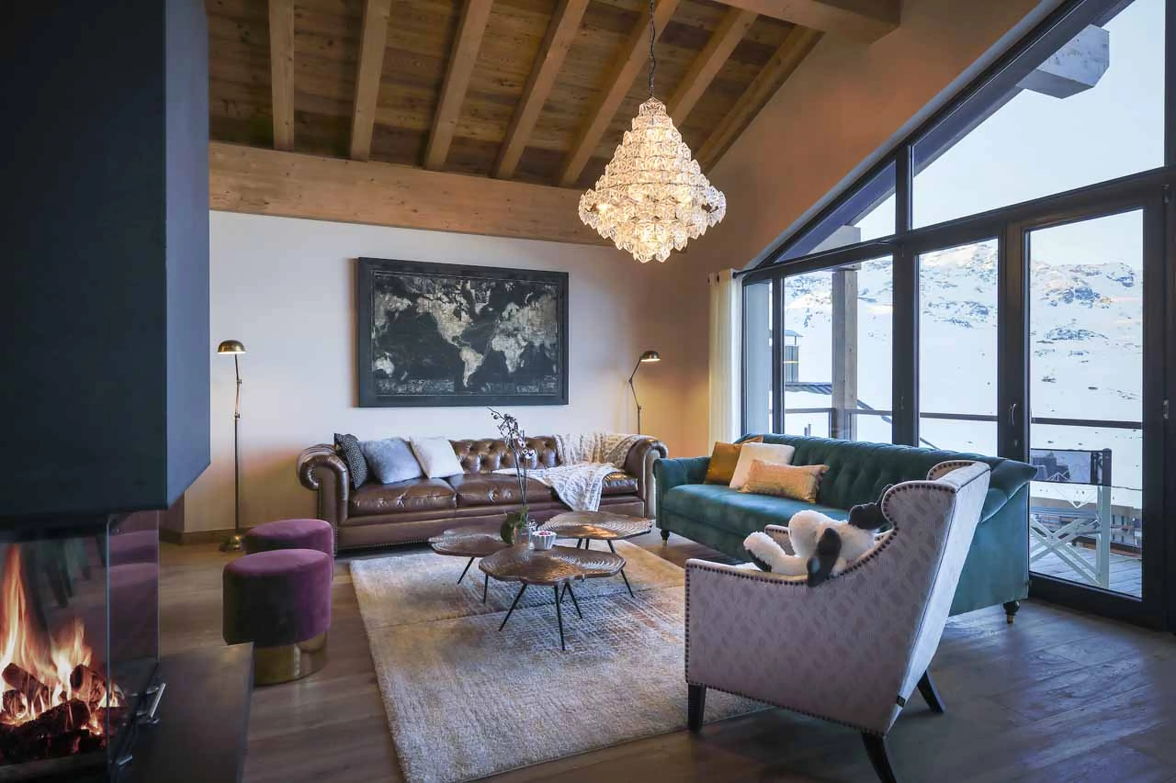 Living room at Chalet Golden Jubilee in Val Thorens