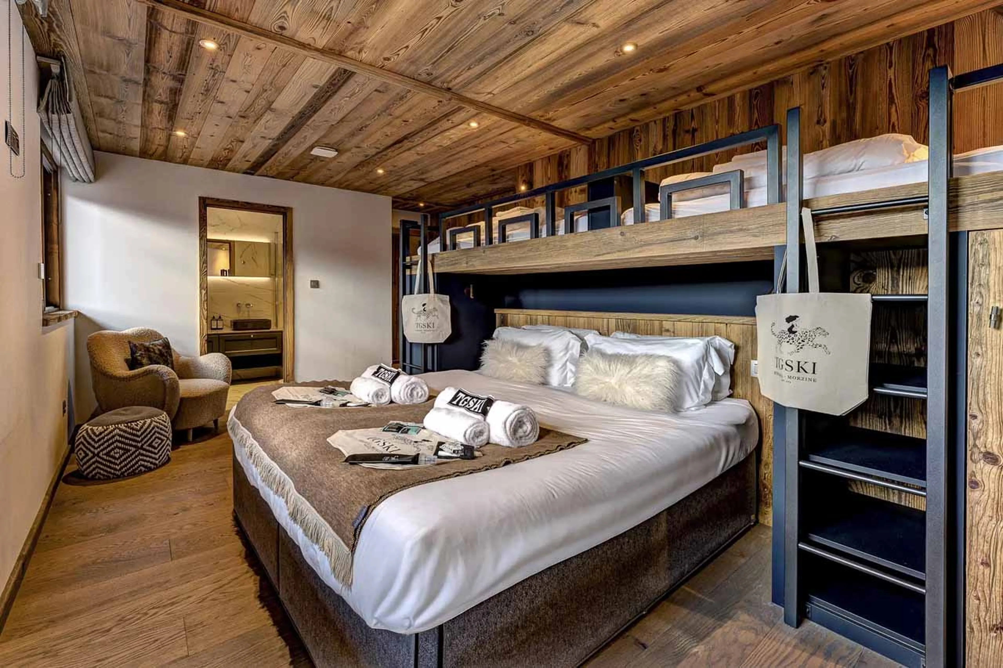 Bedroom five at Chalet Goldilocks & Three Bears in Morzine