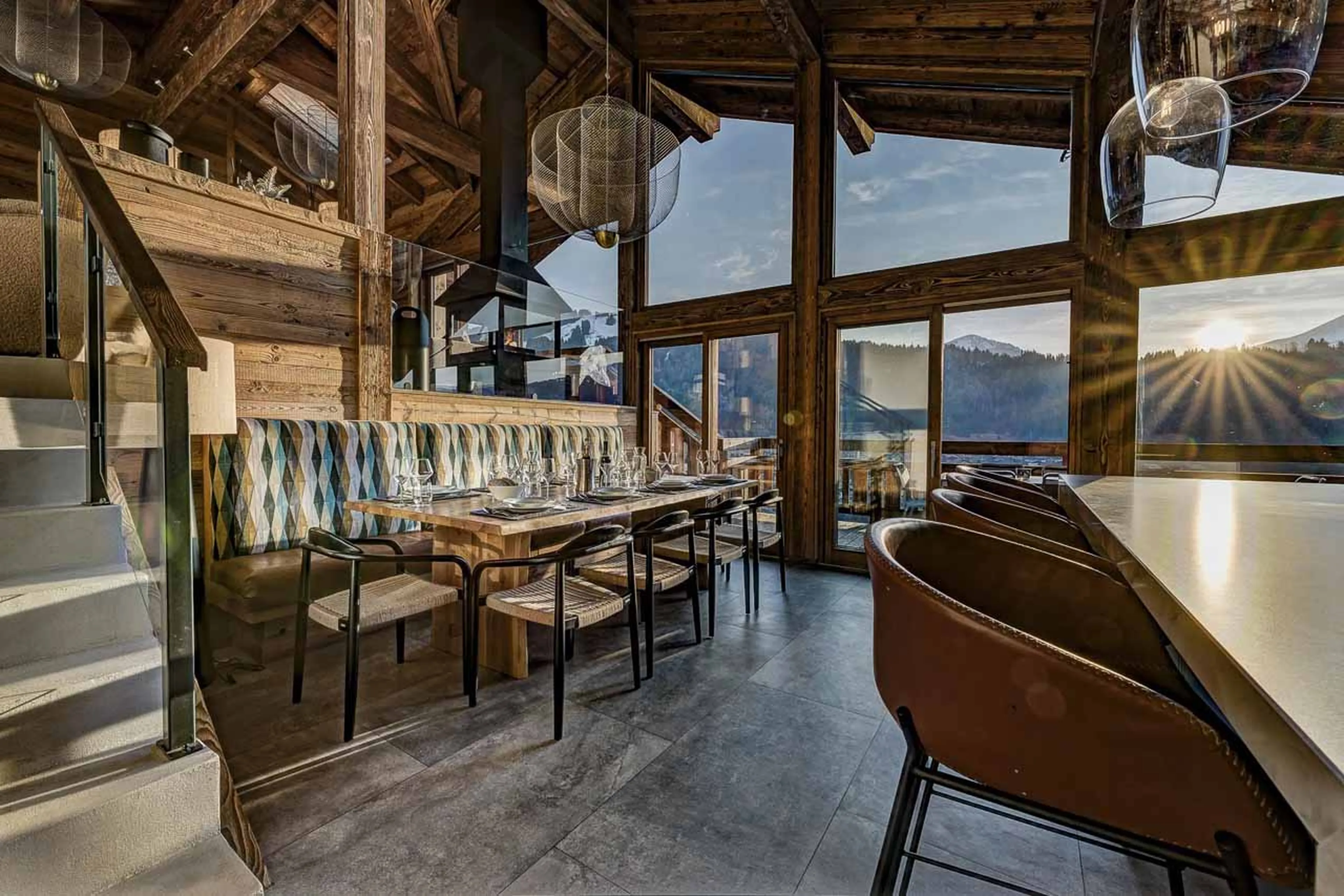 Dining table at Chalet Goldilocks & Three Bears in Morzine