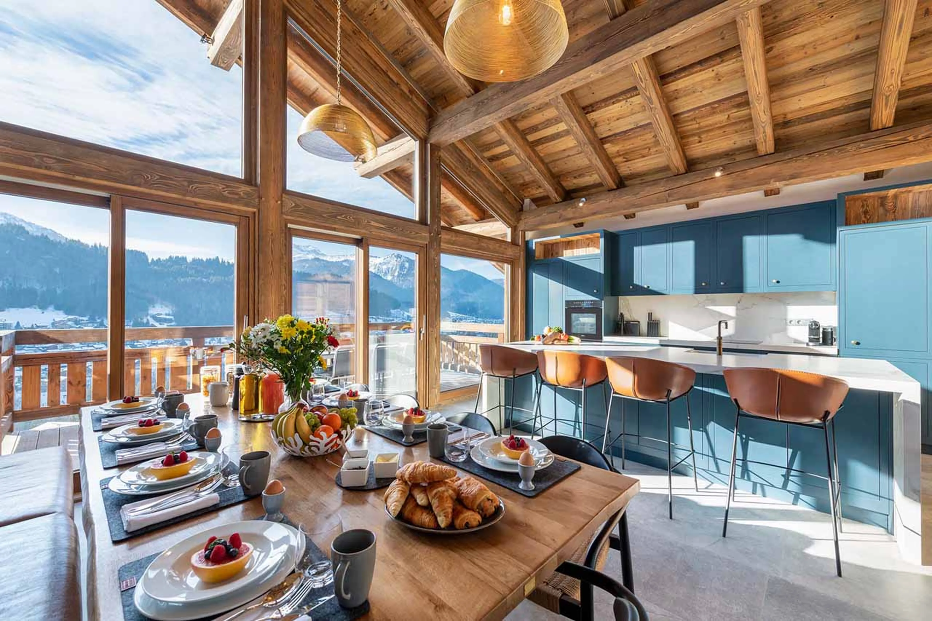 Dining table at Chalet Goldilocks & Three Bears in Morzine