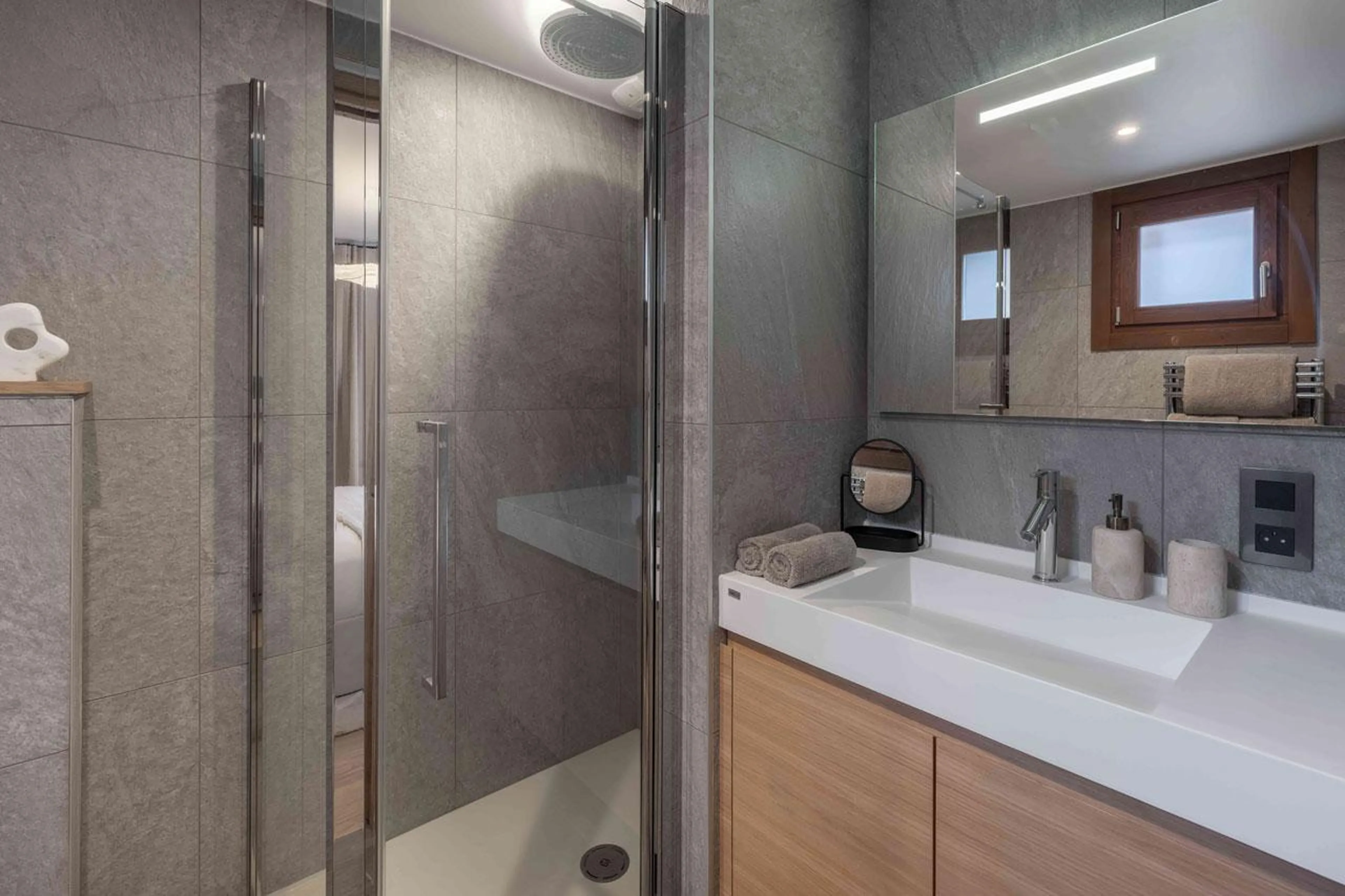 En-suite shower room in Chalet Goyard, Courchevel 1650