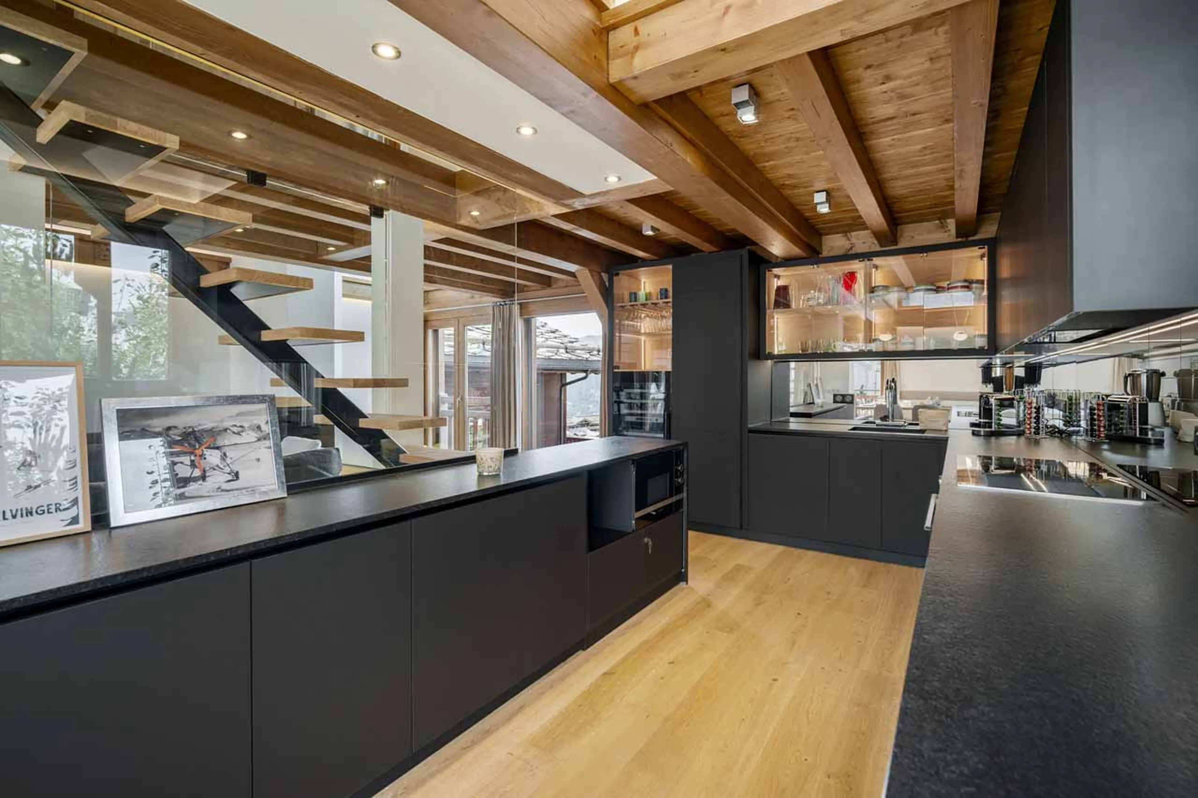 Kitchen at Grace Dieu in Courchevel 1850
