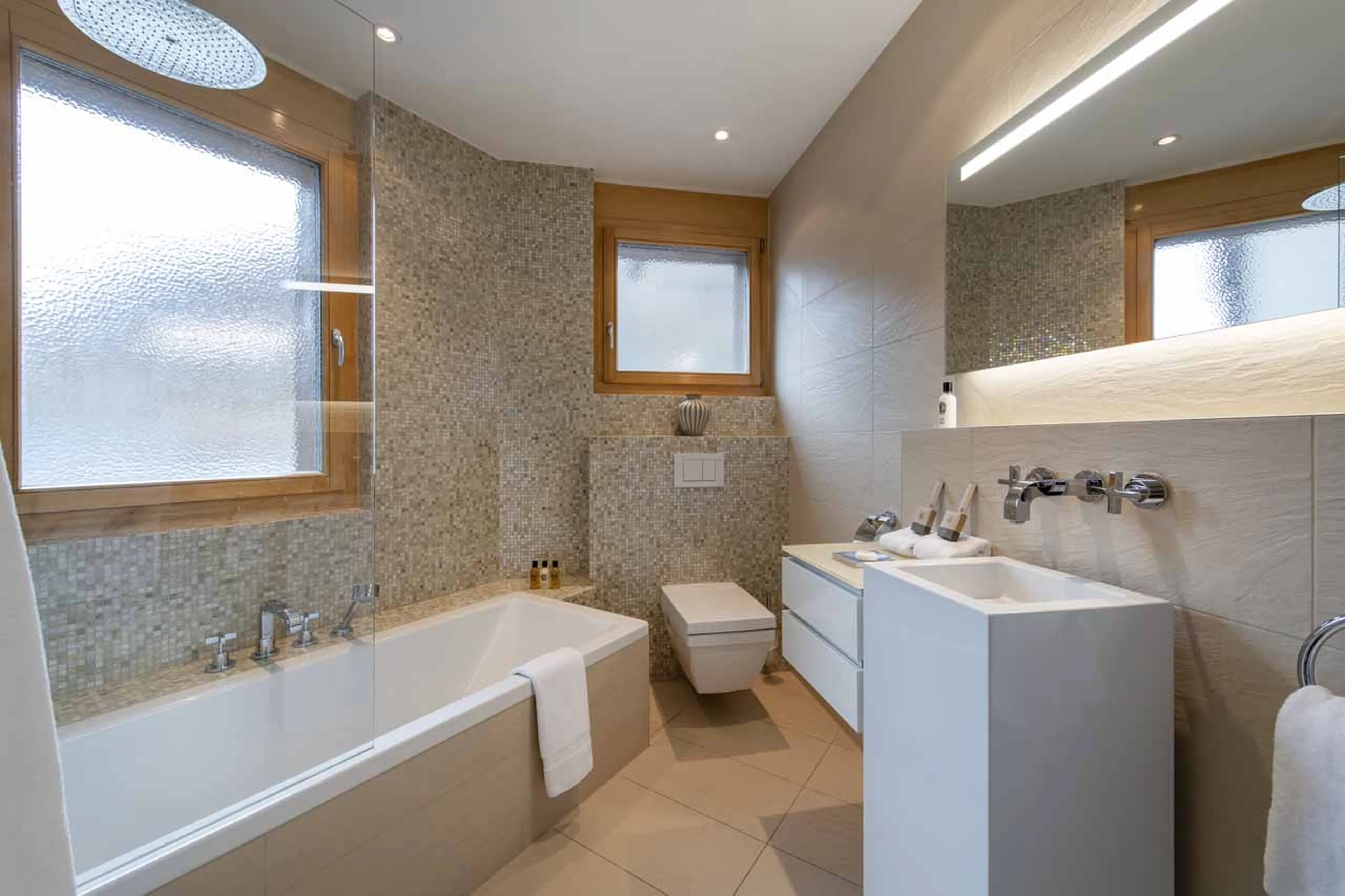 Bathroom two at Chalet Grace in Zermatt