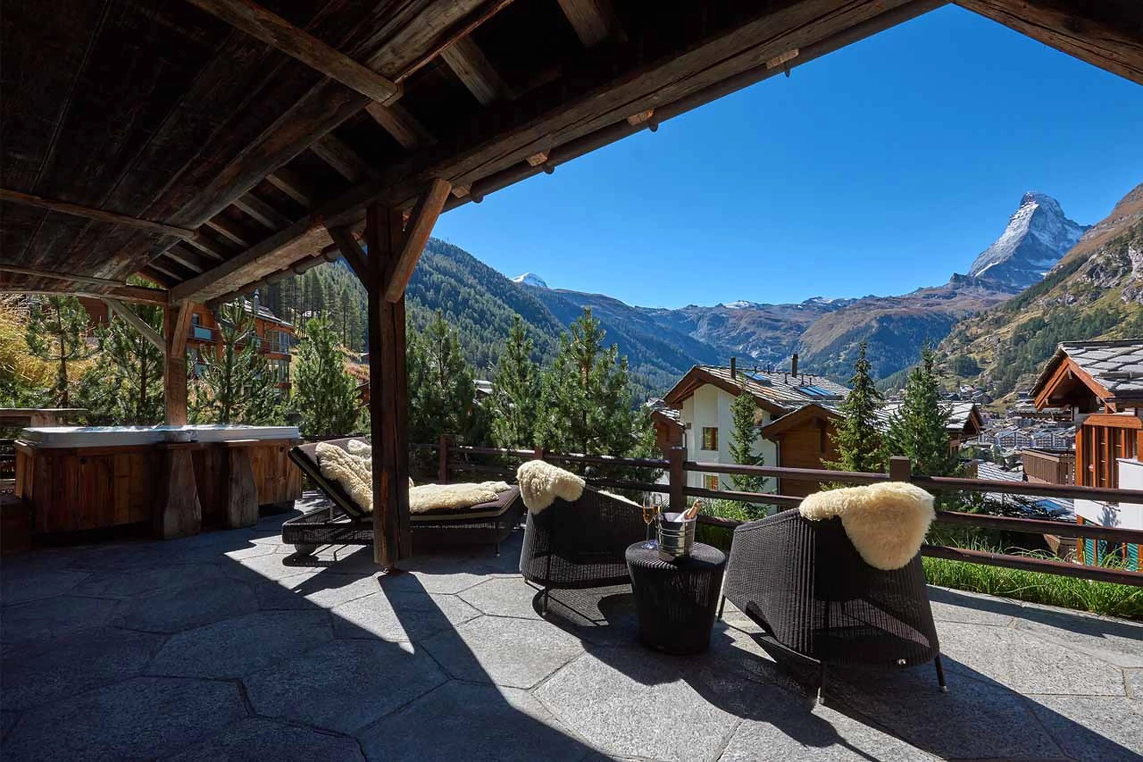 Terrace of Chalet Grace in Zermatt