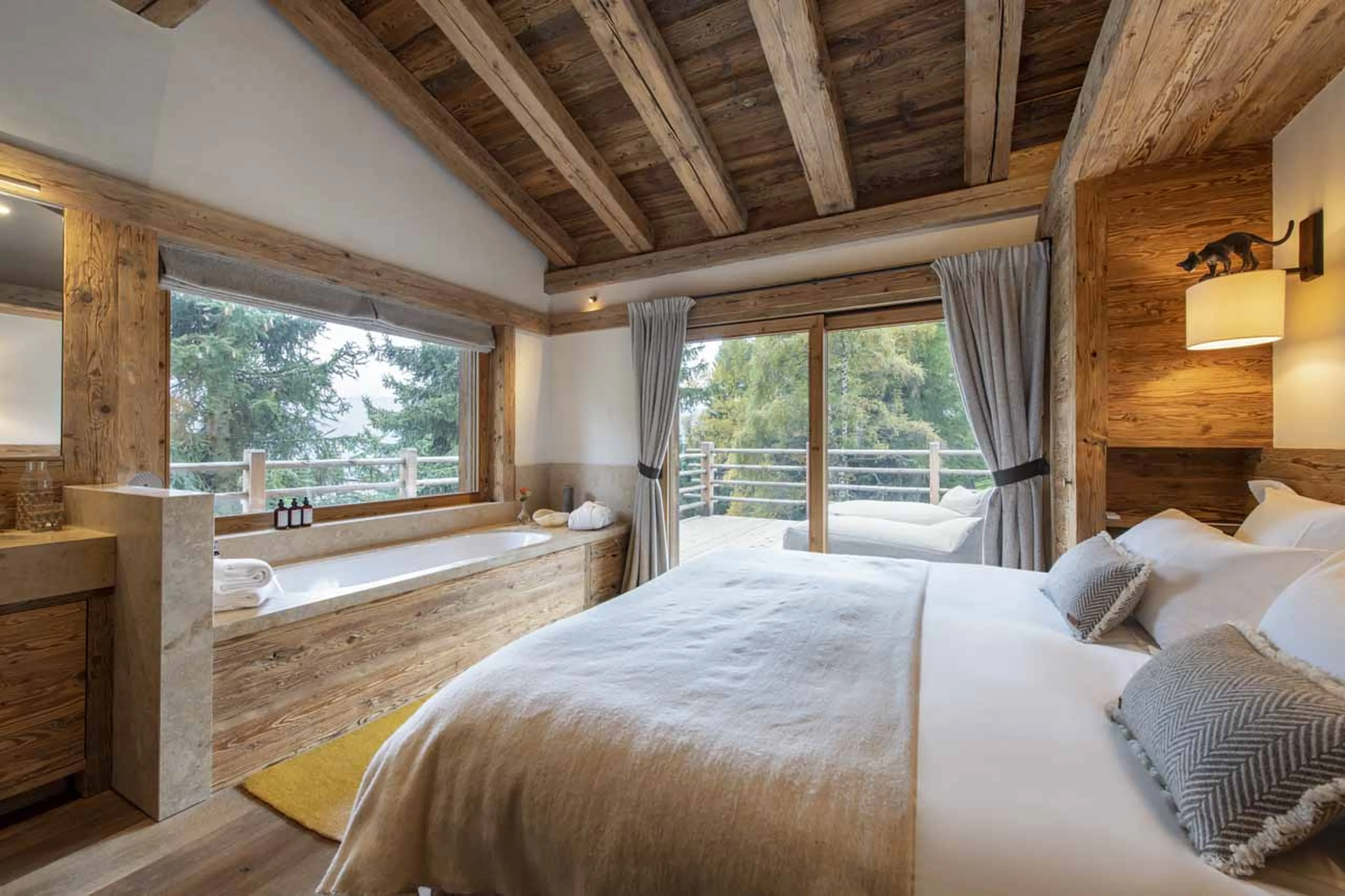 Bedroom one at Chalet Grand Coeur in Verbier