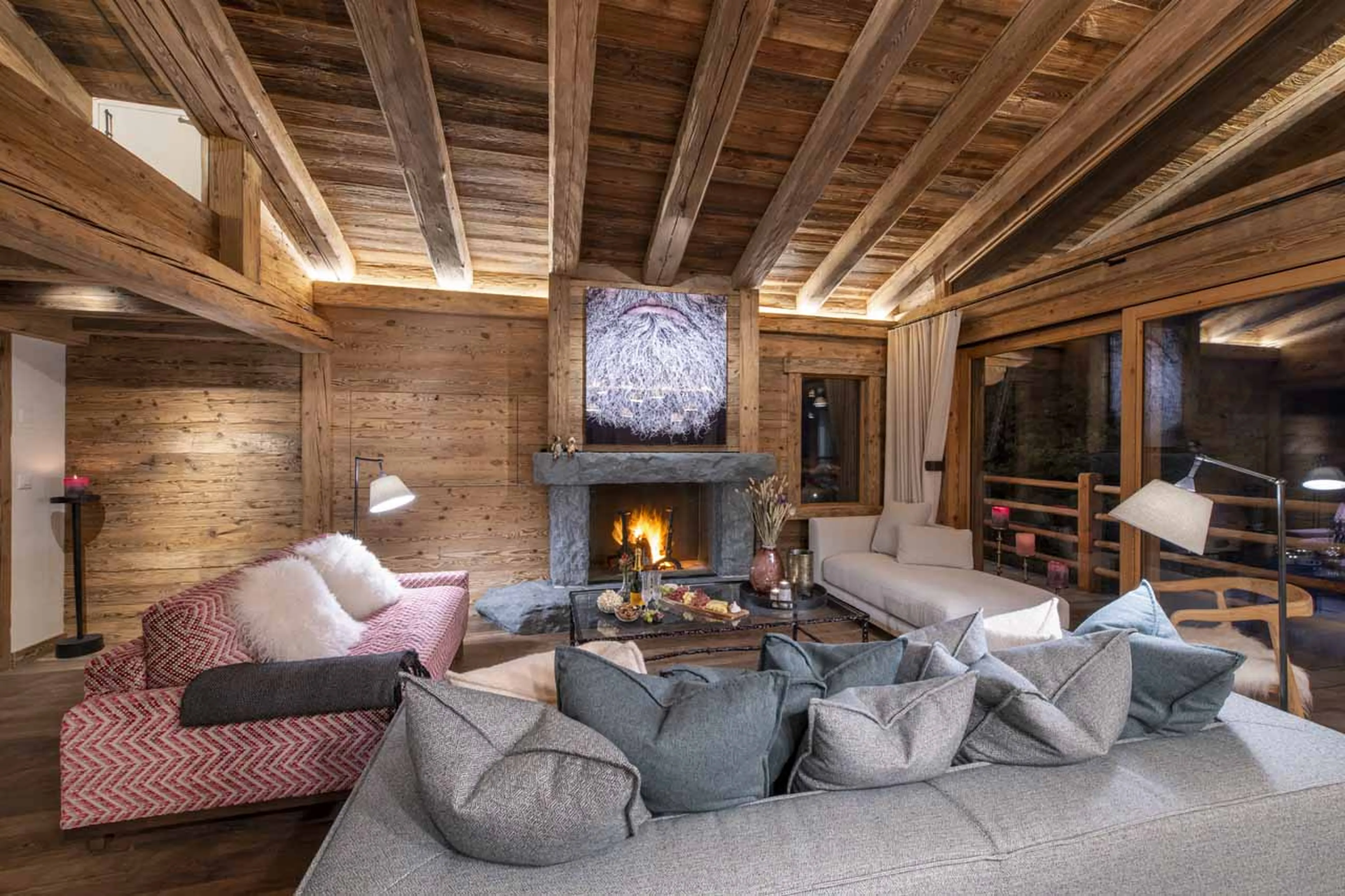 Cosy seating area at Chalet Grand Coeur in Verbier