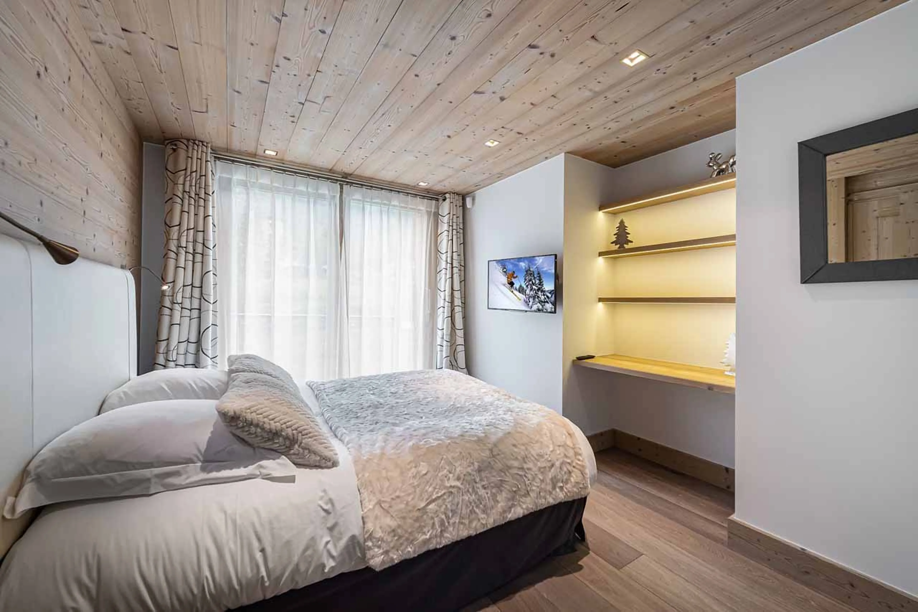 Bedroom three at Chalet Grand Tetras at Courchevel Le Praz