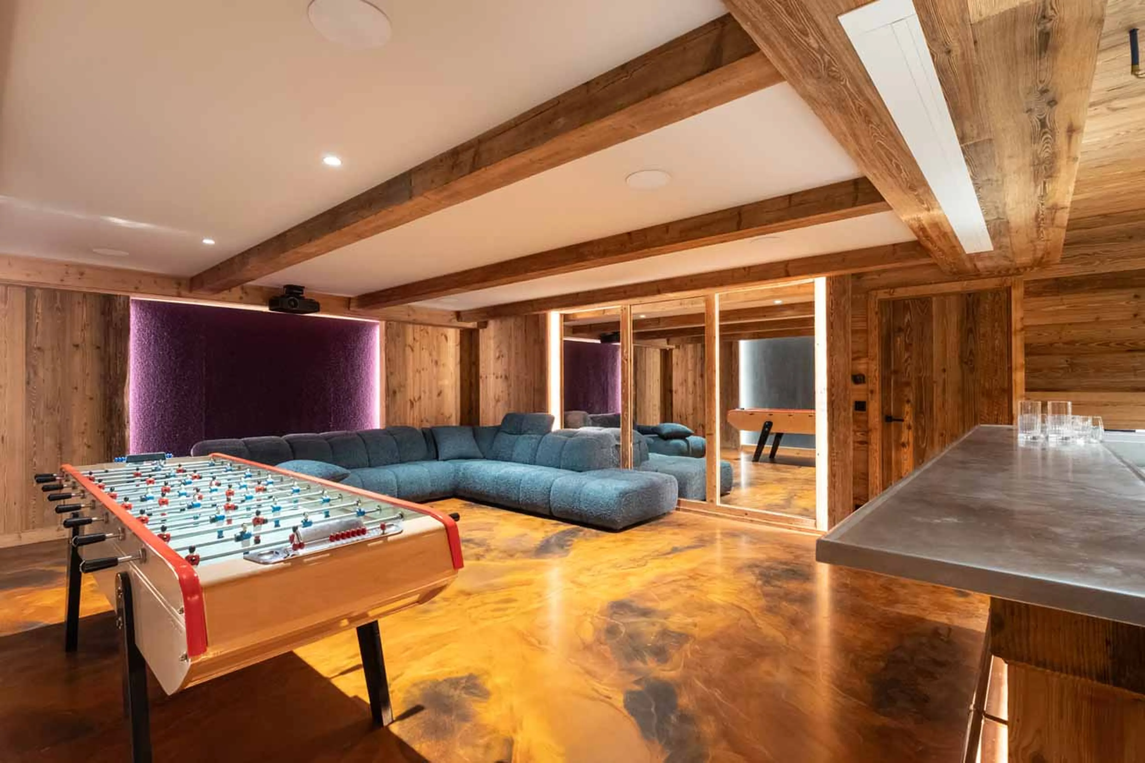 Table football and bar in Chalet Grande Kalinka, Meribel