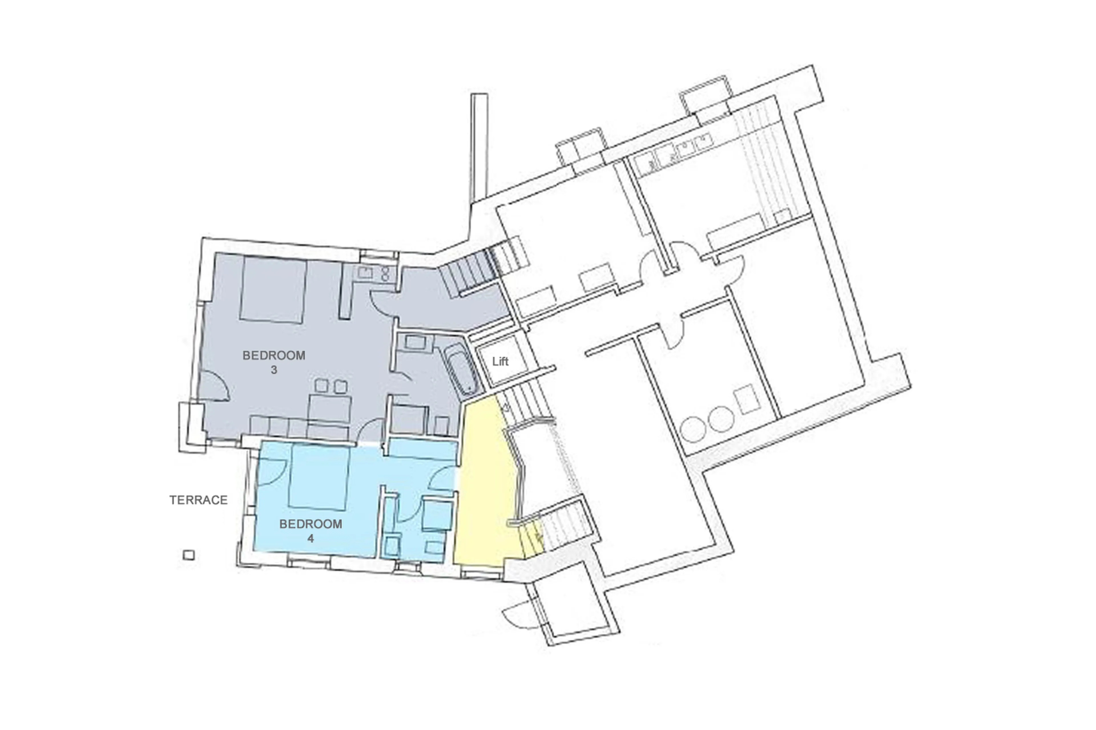Level -1 floor plan of Villa Grialetsch in Klosters