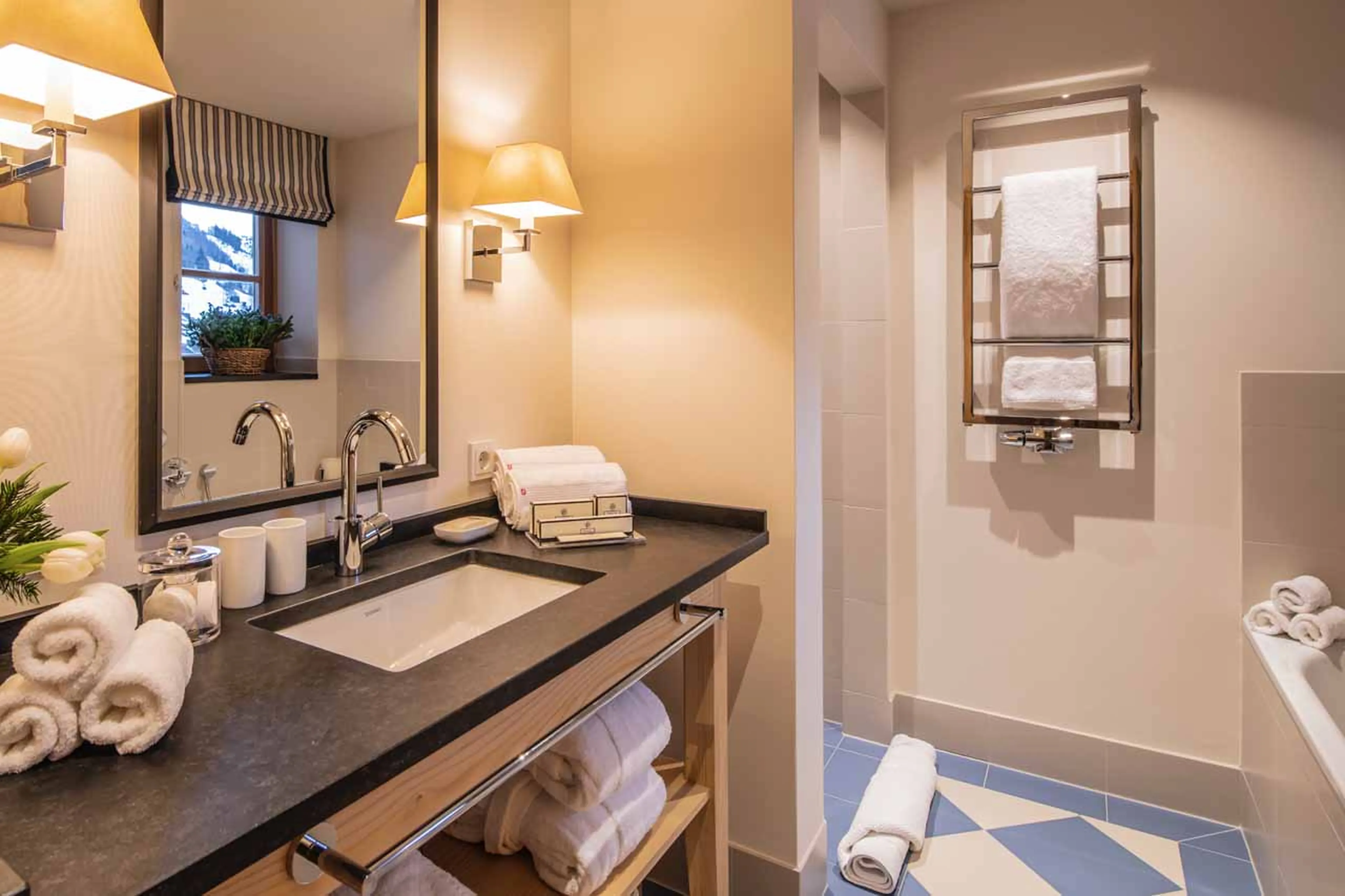 Bathroom two at Chalet Griffin in St Anton