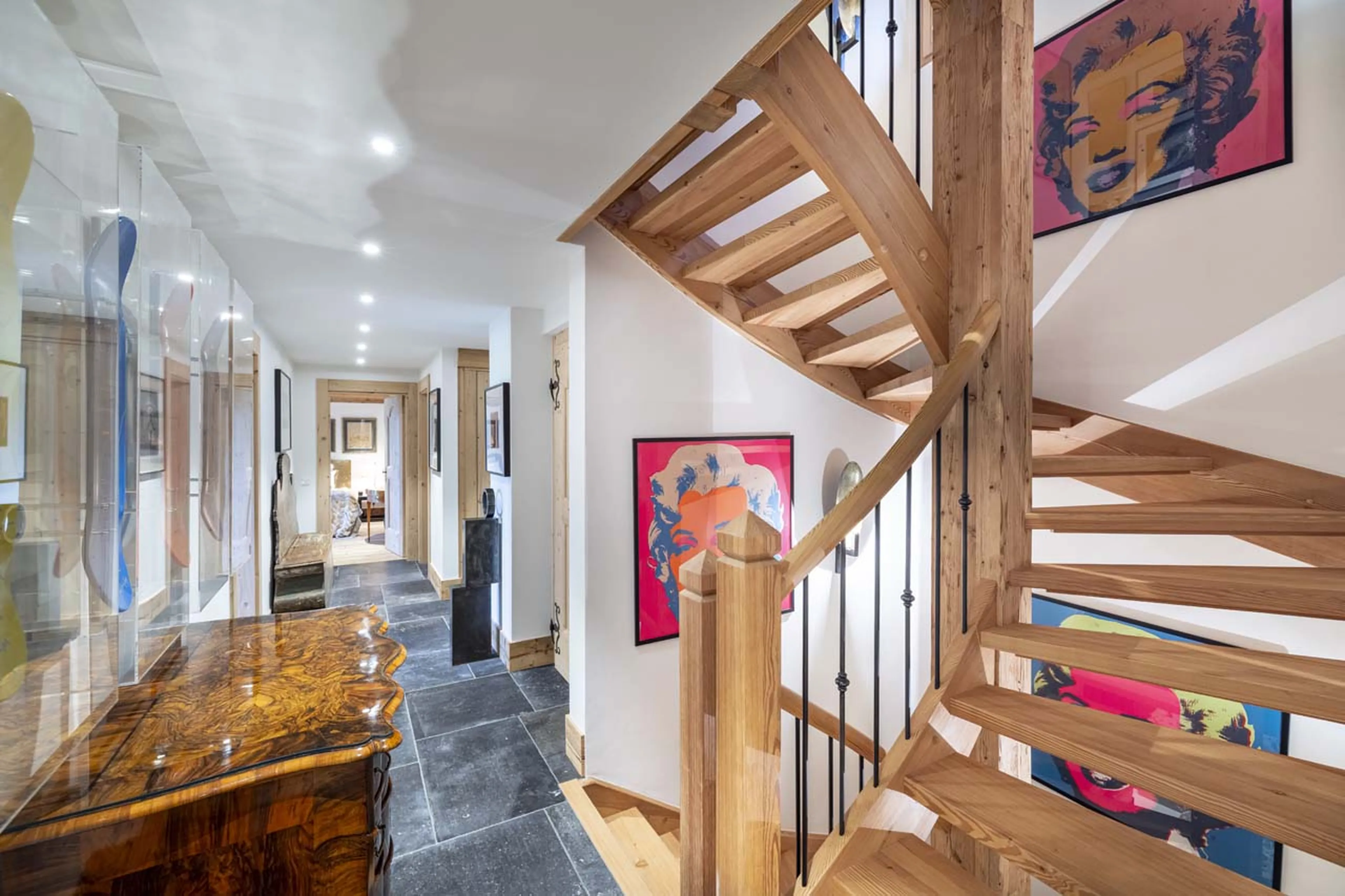 Staircase at Chalet Gruben in Gstaad