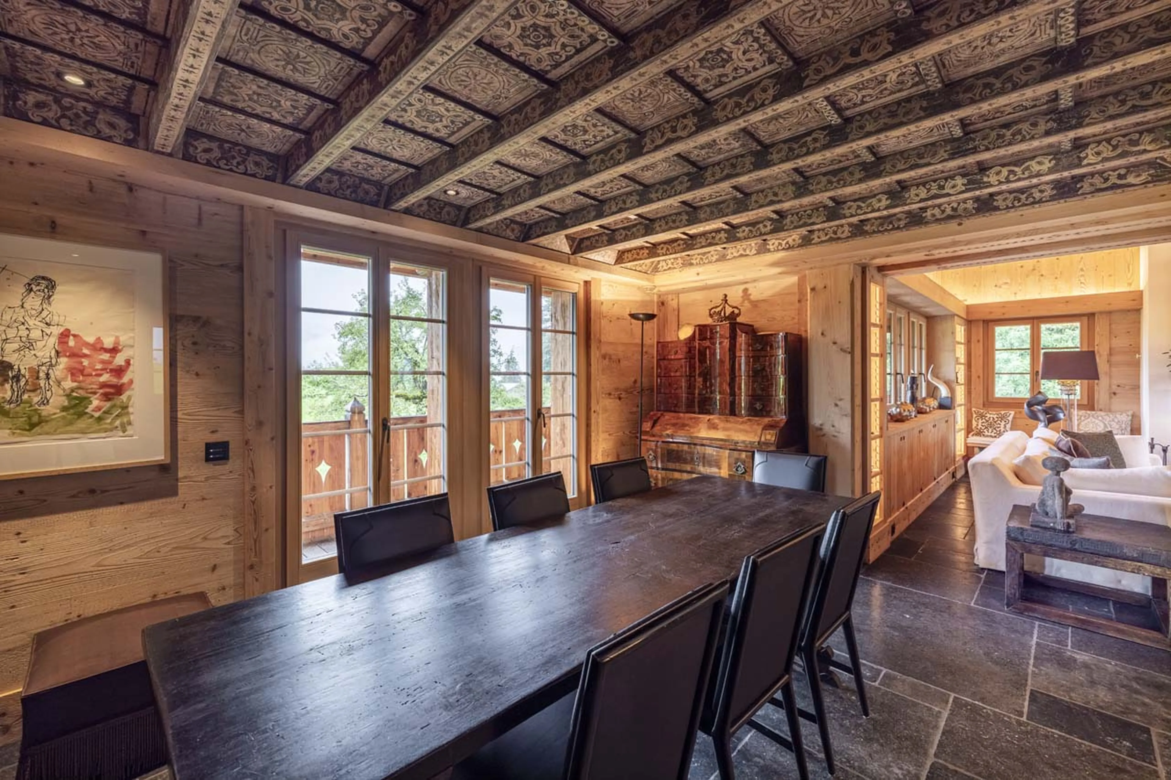 Dining room at Chalet Gruben in Gstaad