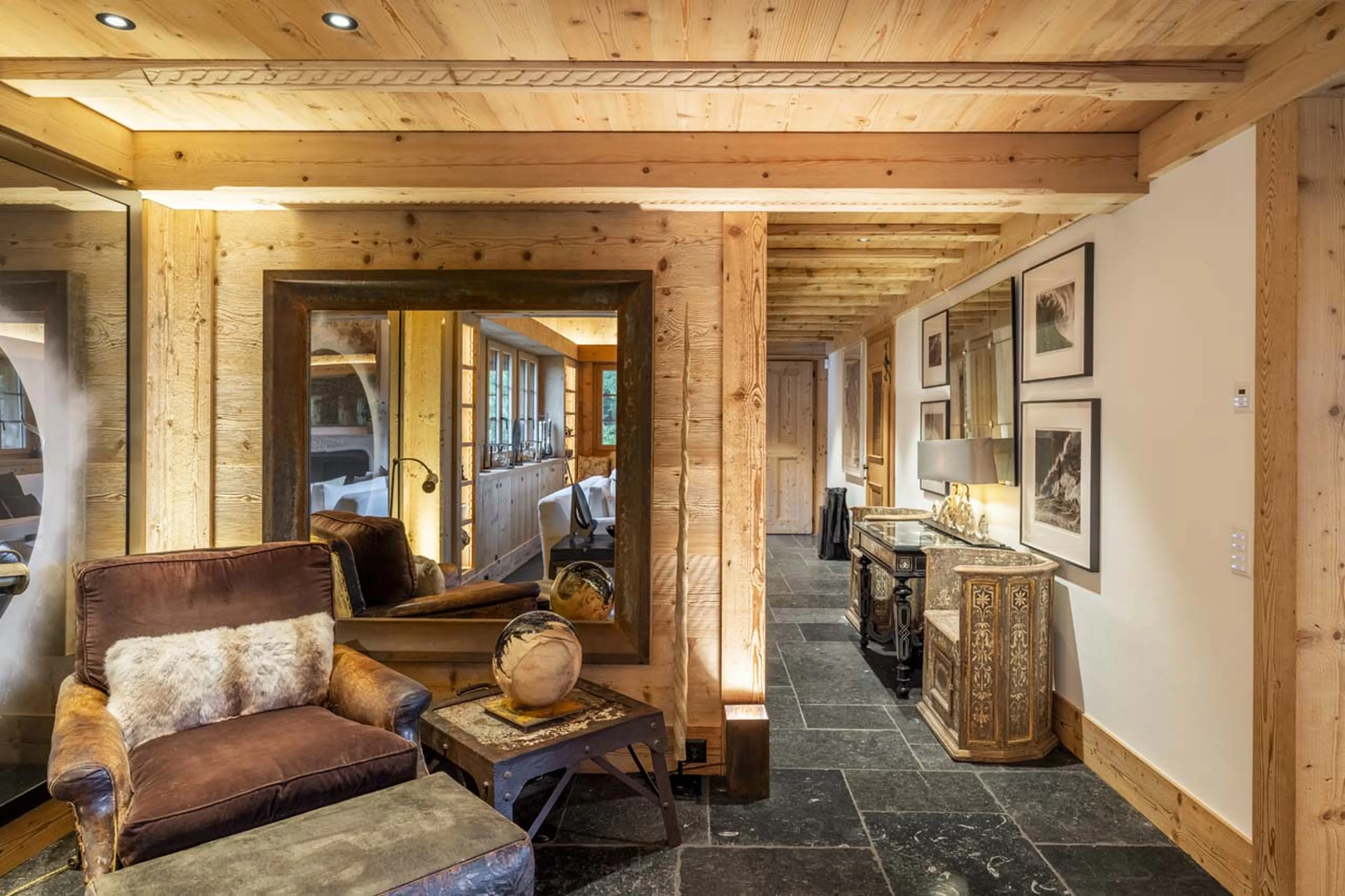 Decor in living area at Chalet Gruben in Gstaad