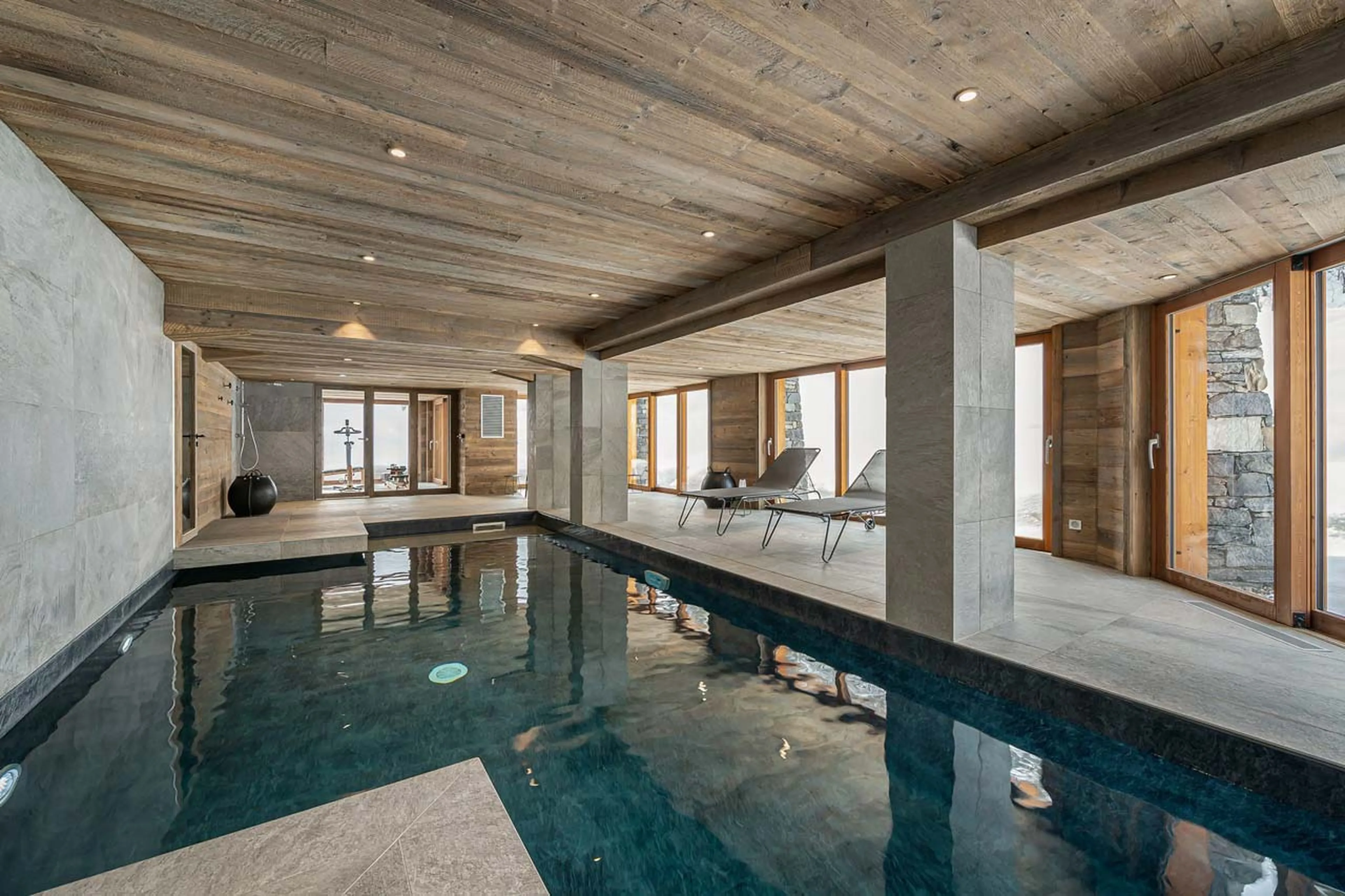 Pool located beside fitness area at Chalet Haapiti in Meribel