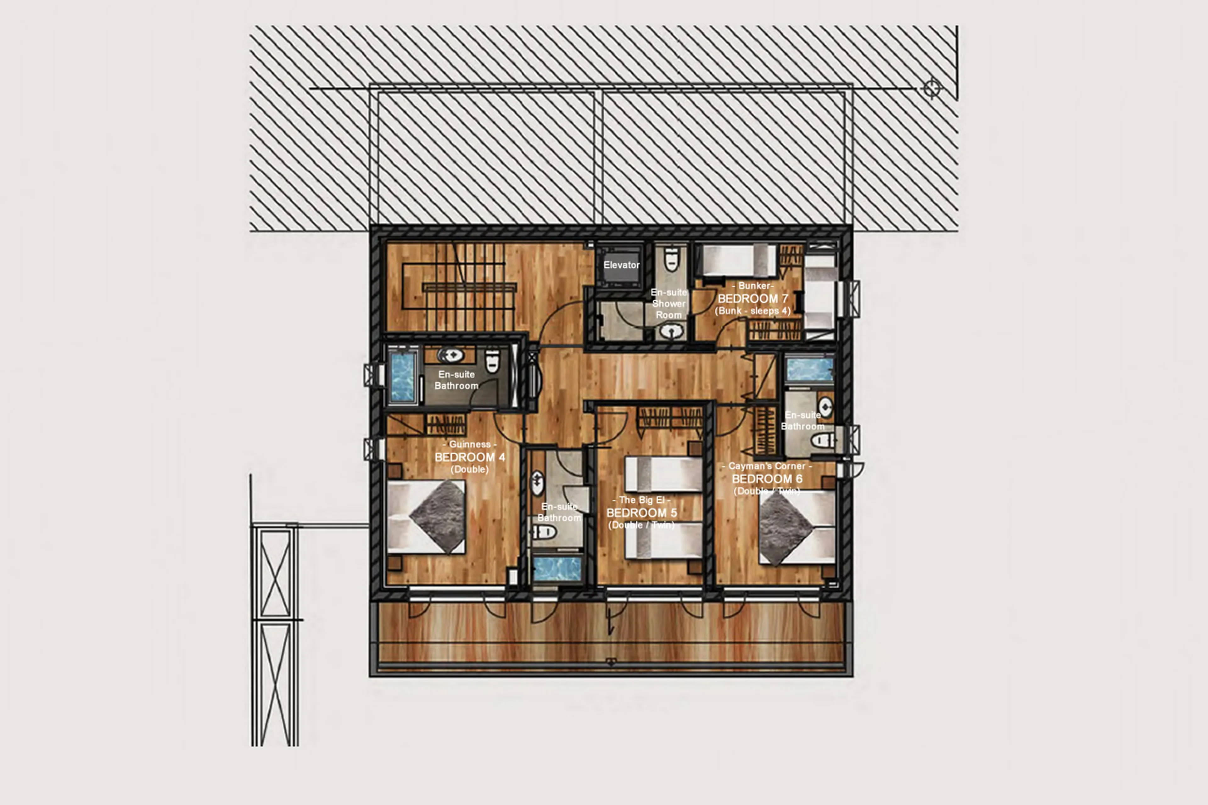 Level 1 floor plan of Hakuchozan in Niseko