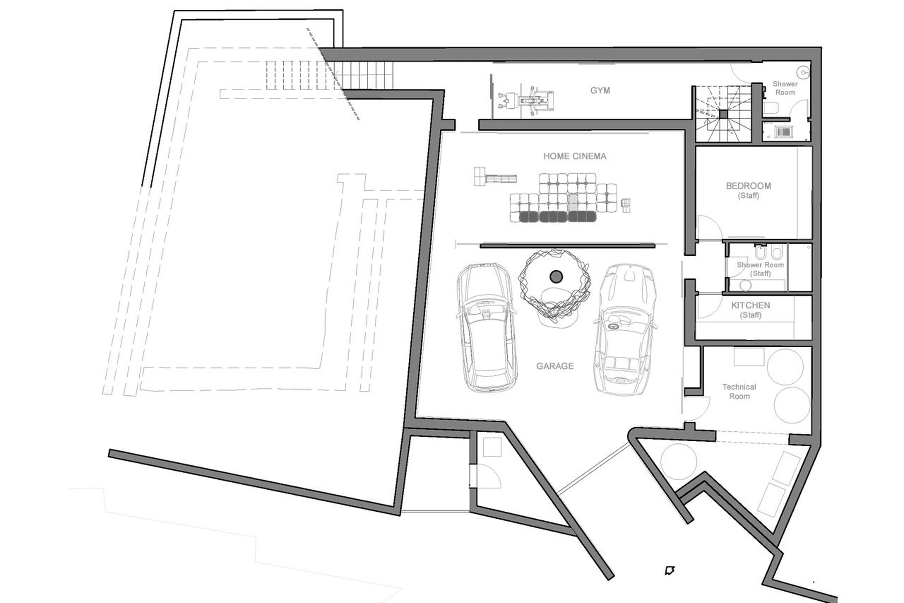 Level 0 floor plan of Chalet Heritage Carrel in Valtournenche