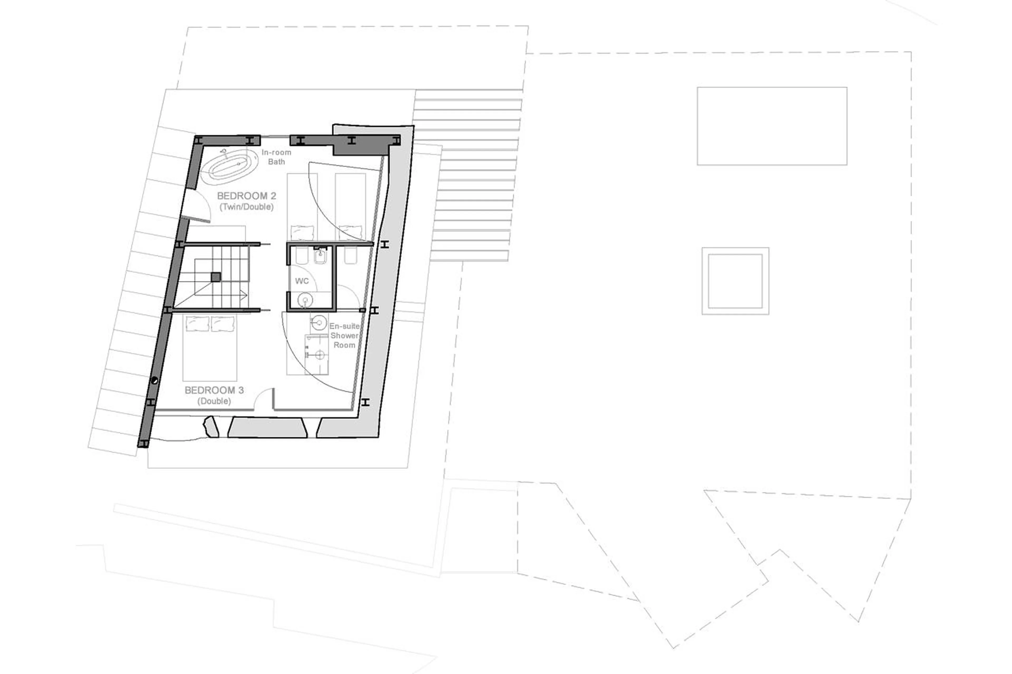 Level 3 floor plan of Chalet Heritage Carrel in Valtournenche