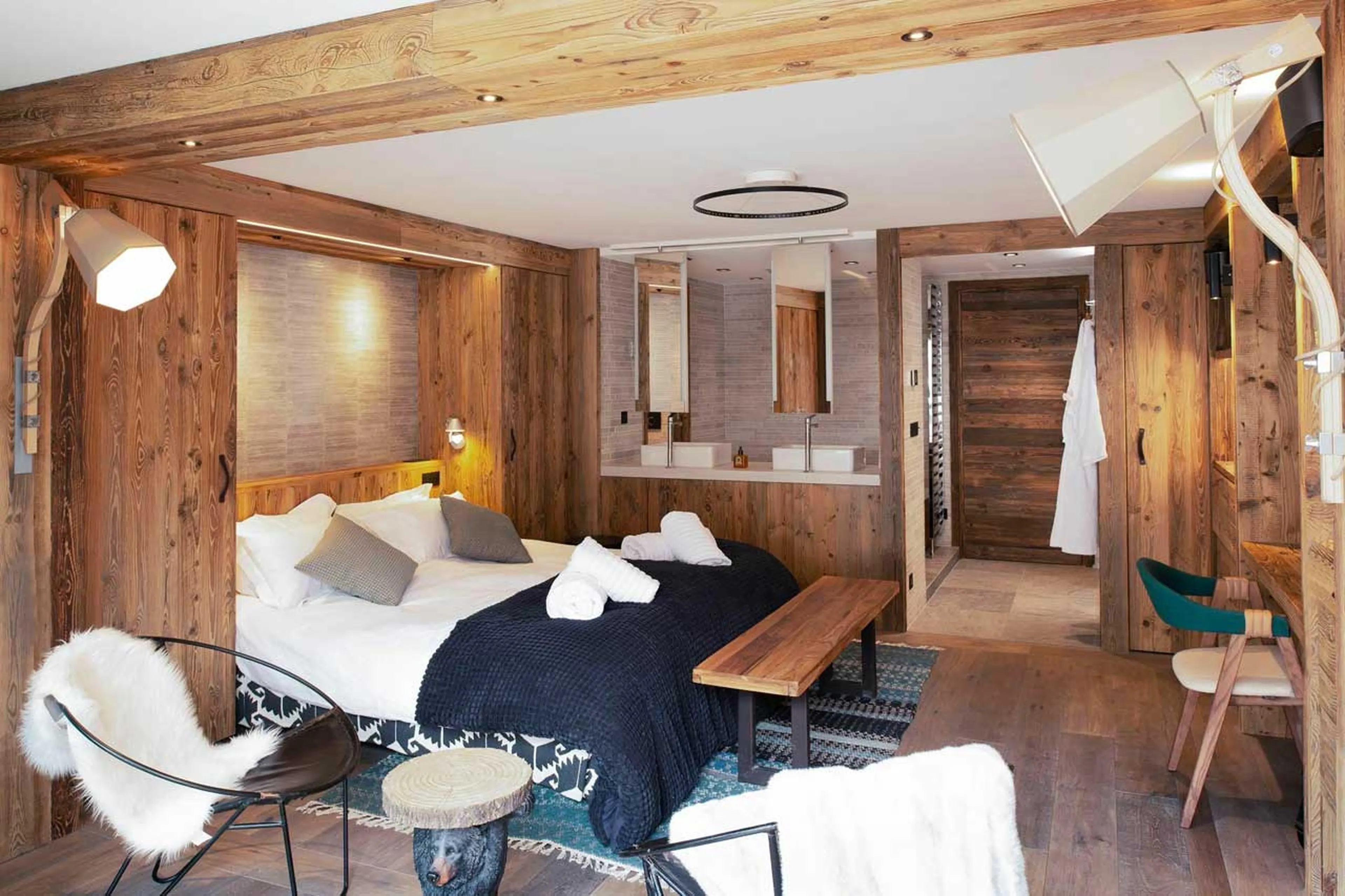 Bedroom two at Chalet Hermine Blanche in Val d'Isere