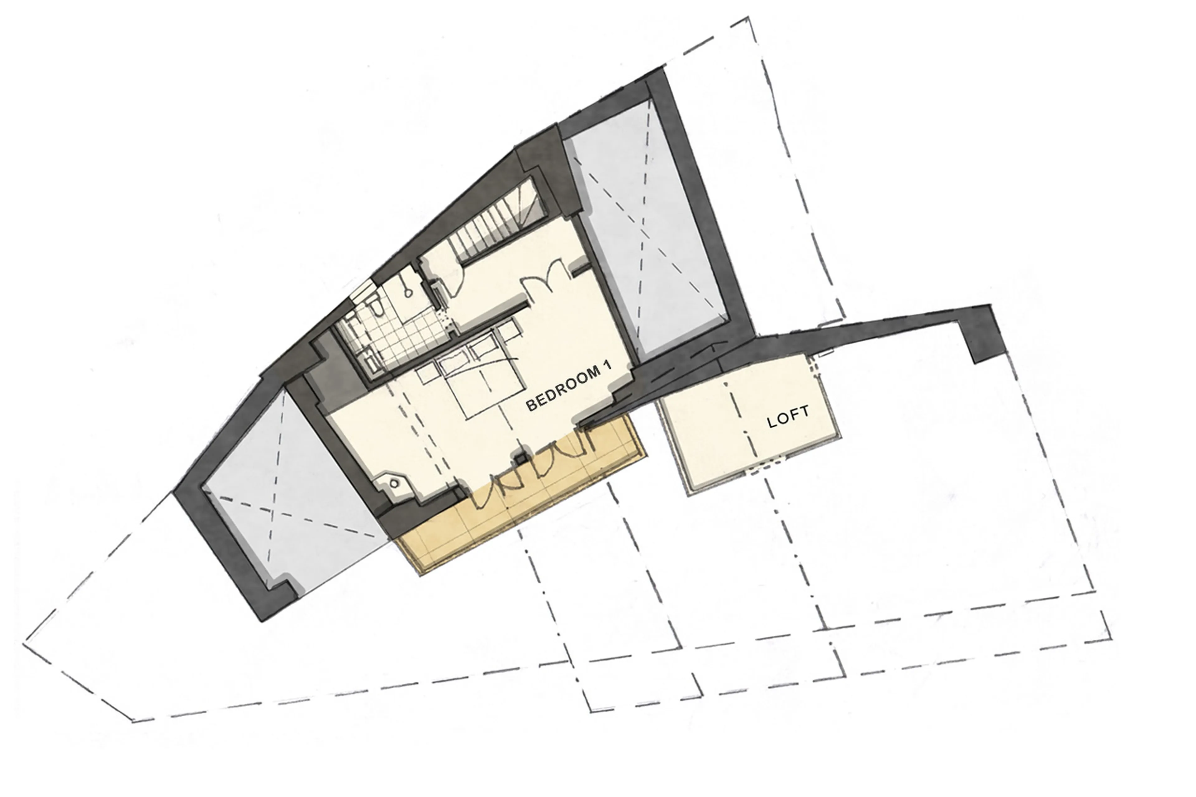 Level 4 floor plan of Chalet Hibou in Le Miroir