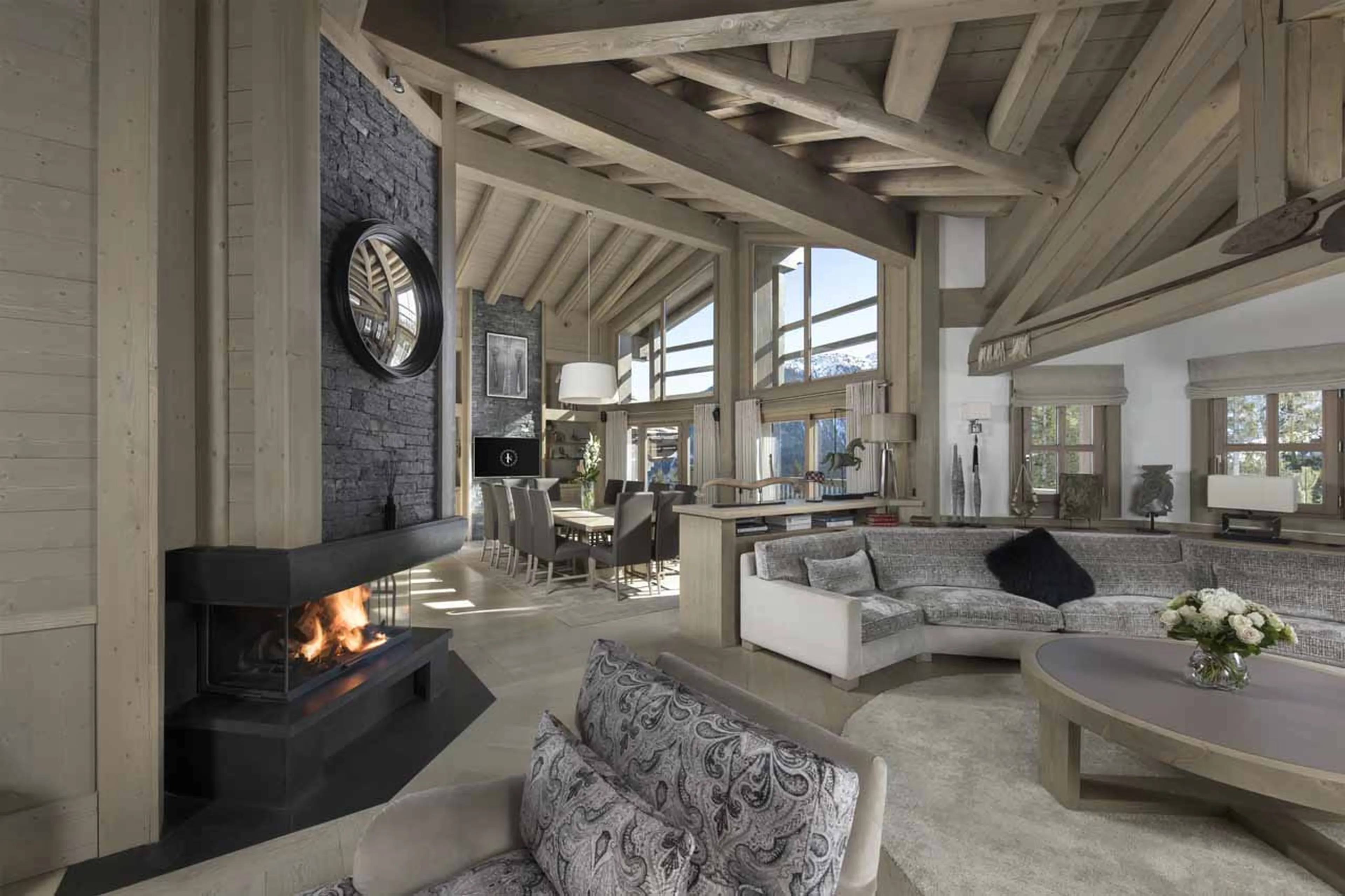 Living area at Chalet Hidden Peak in Courchevel 1850