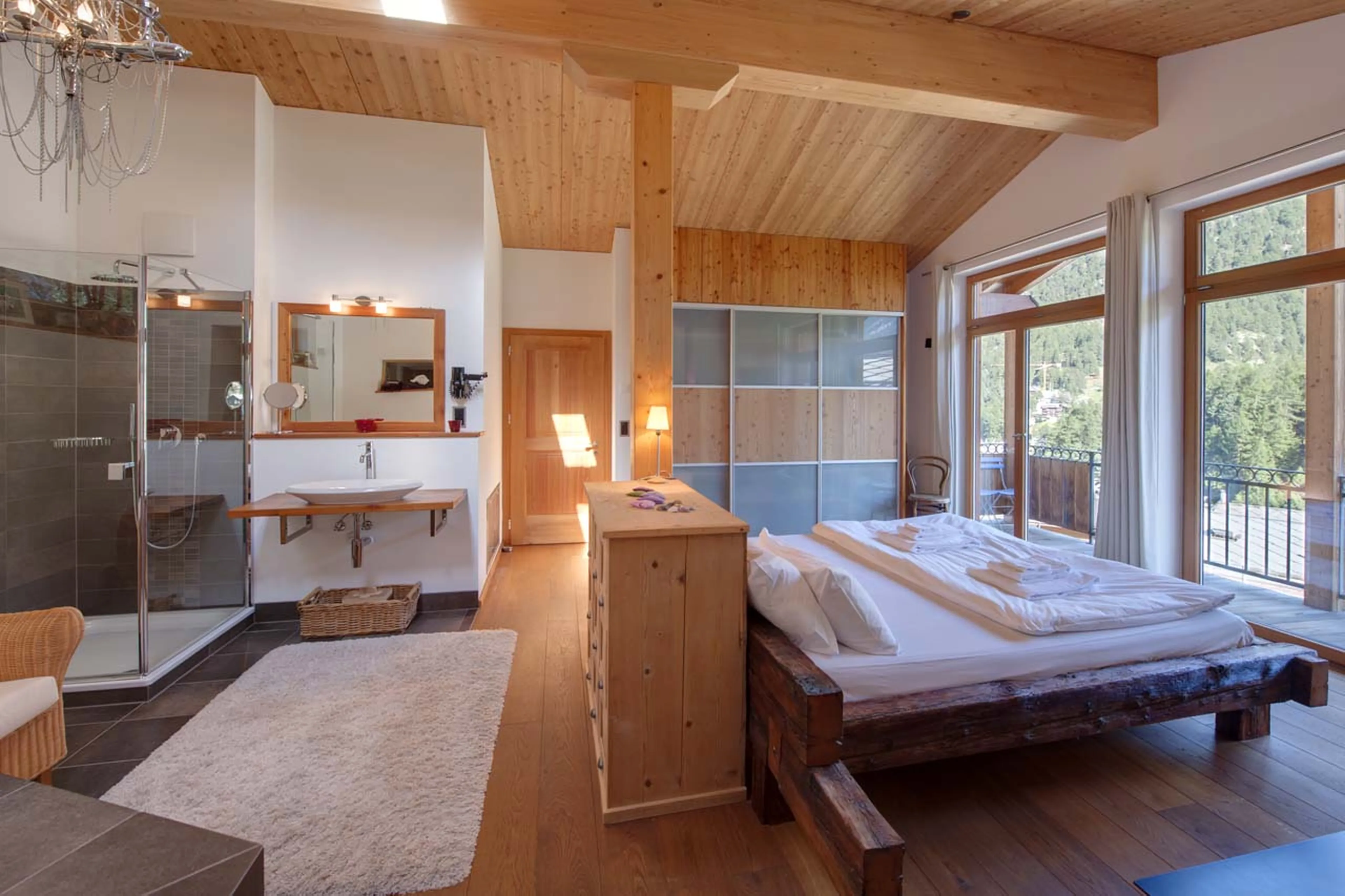 Bedroom three at Chalet Ibron in Zermatt