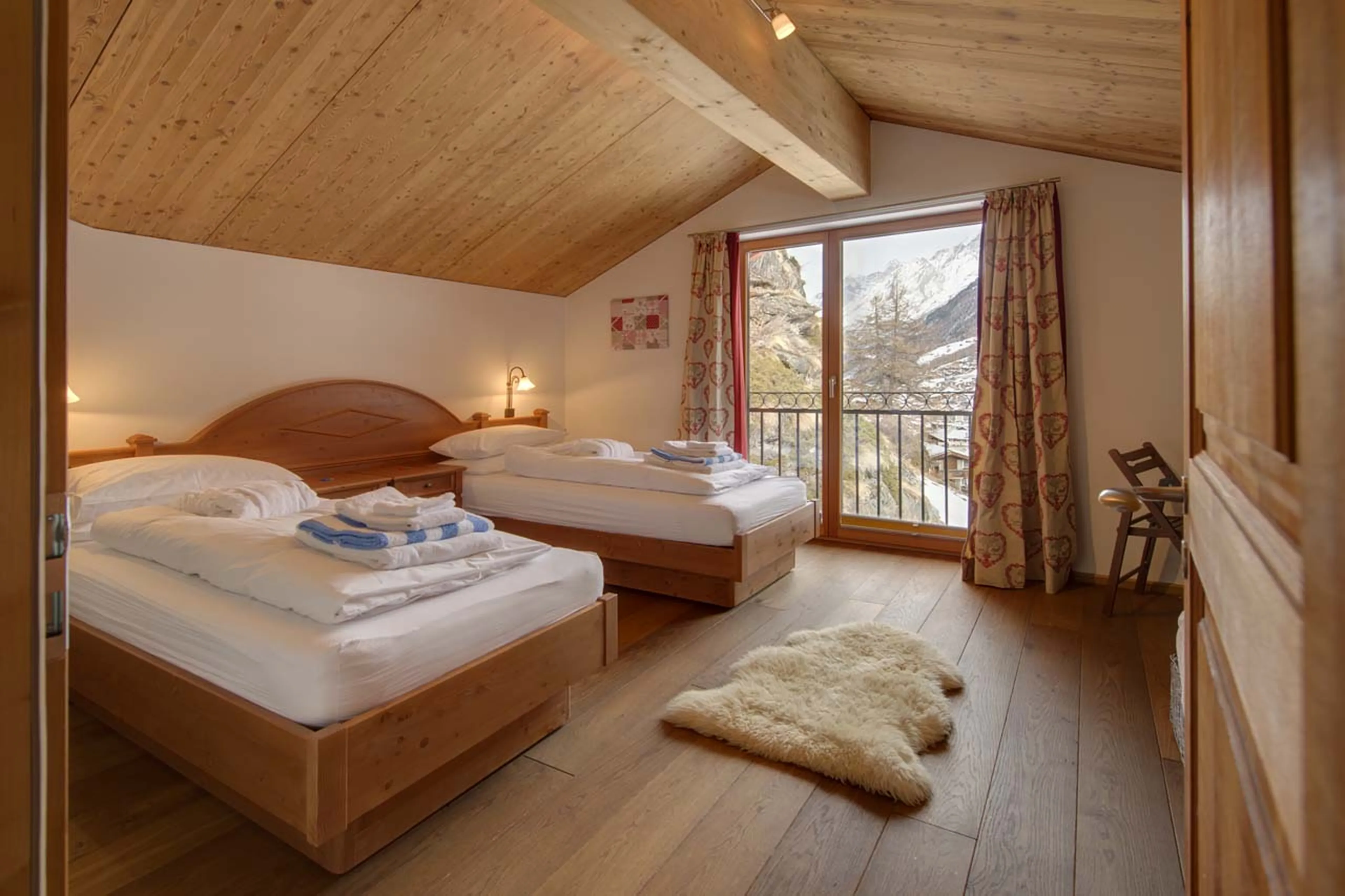 Bedroom four at Chalet Ibron in Zermatt