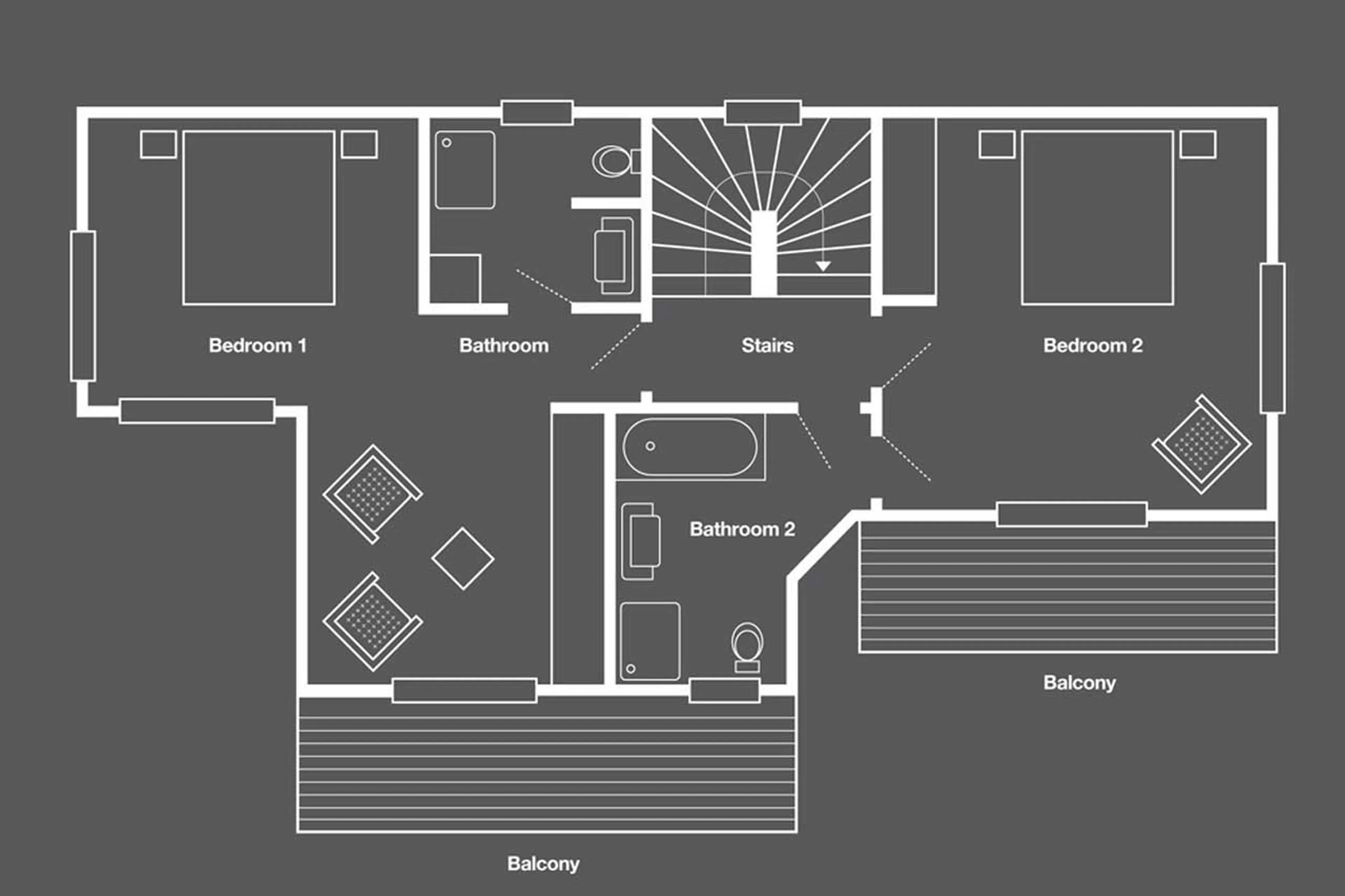 Level 1 floor plan of Chalet Ibron in Zermatt