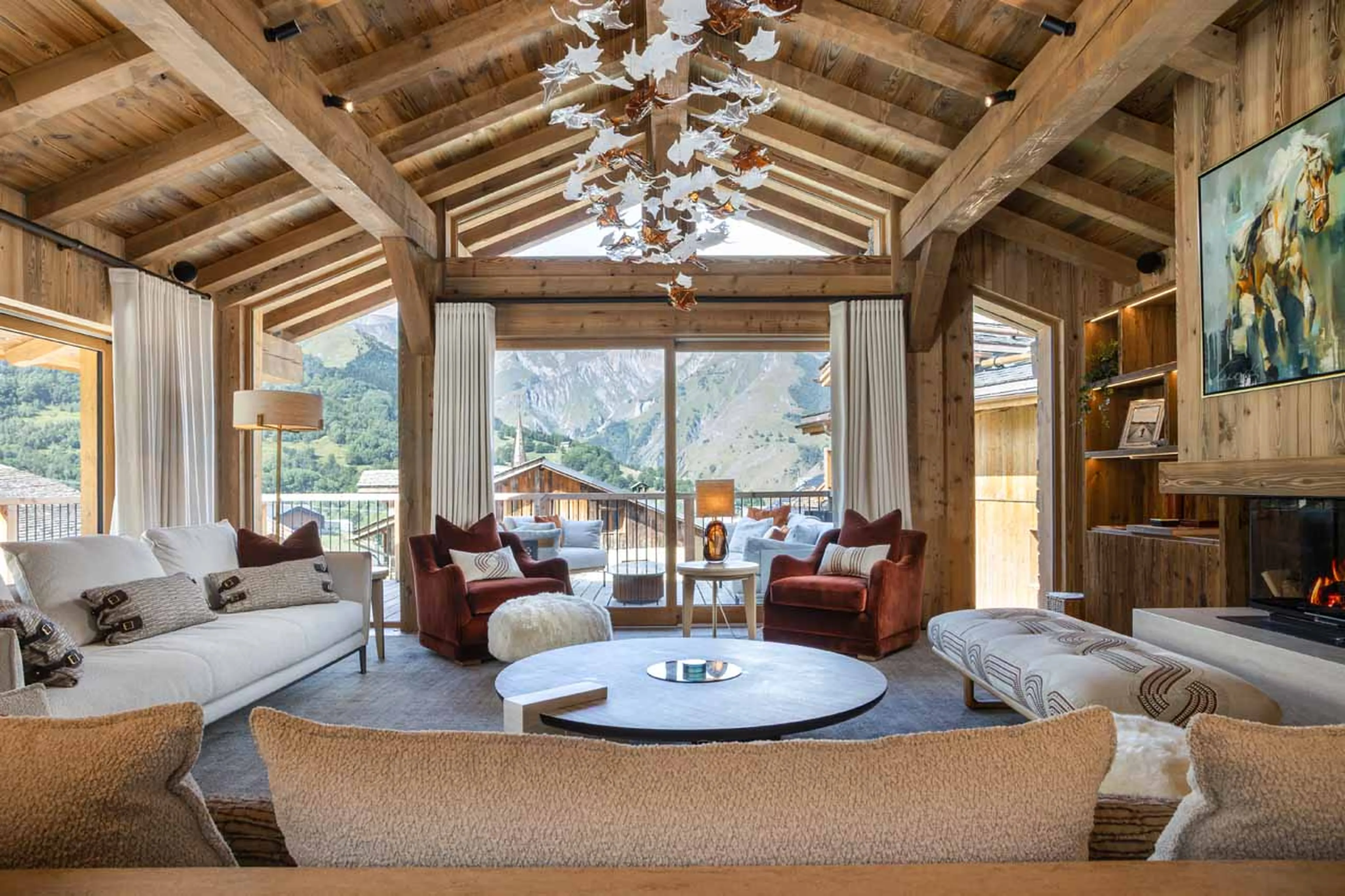 Living area view at Chalet Ilex in St Martin de Belleville