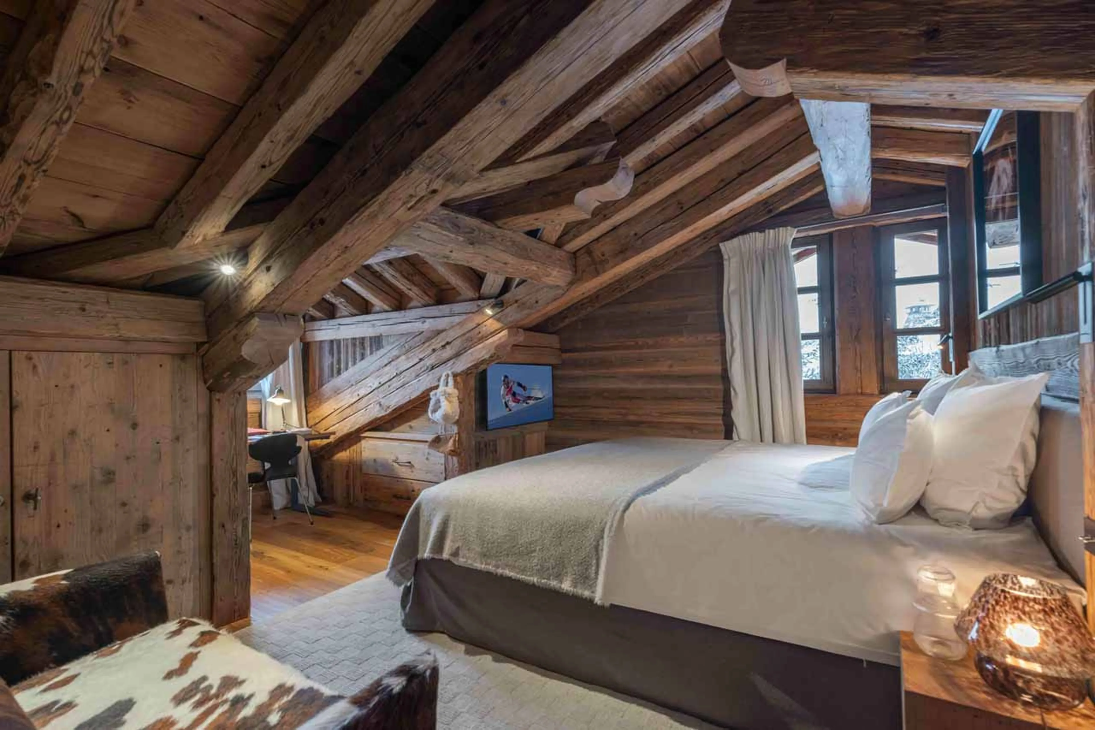 Bedroom one at Chalet Ima in Courchevel 1850