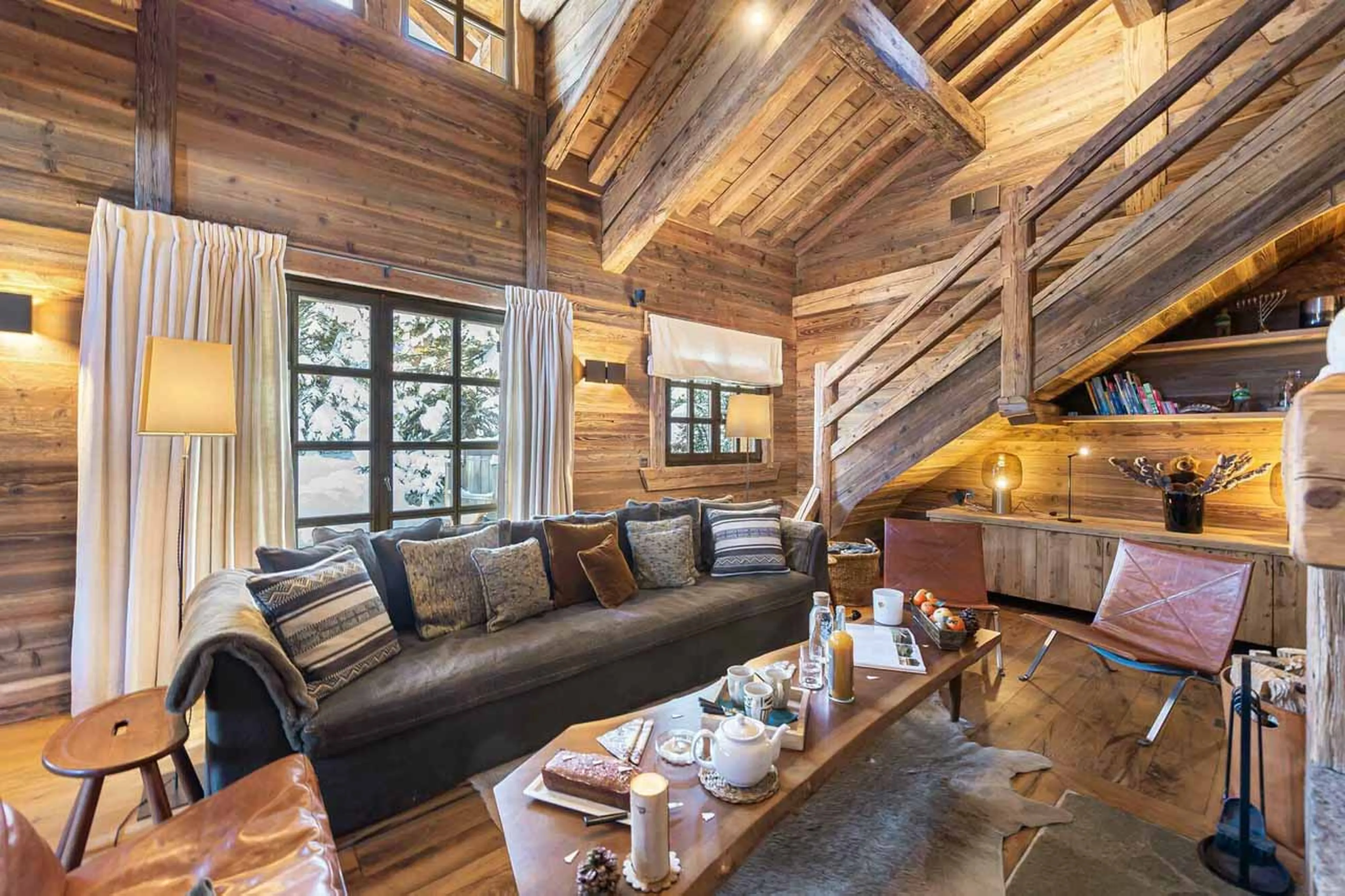 Living room at Chalet Ima in Courchevel 1850