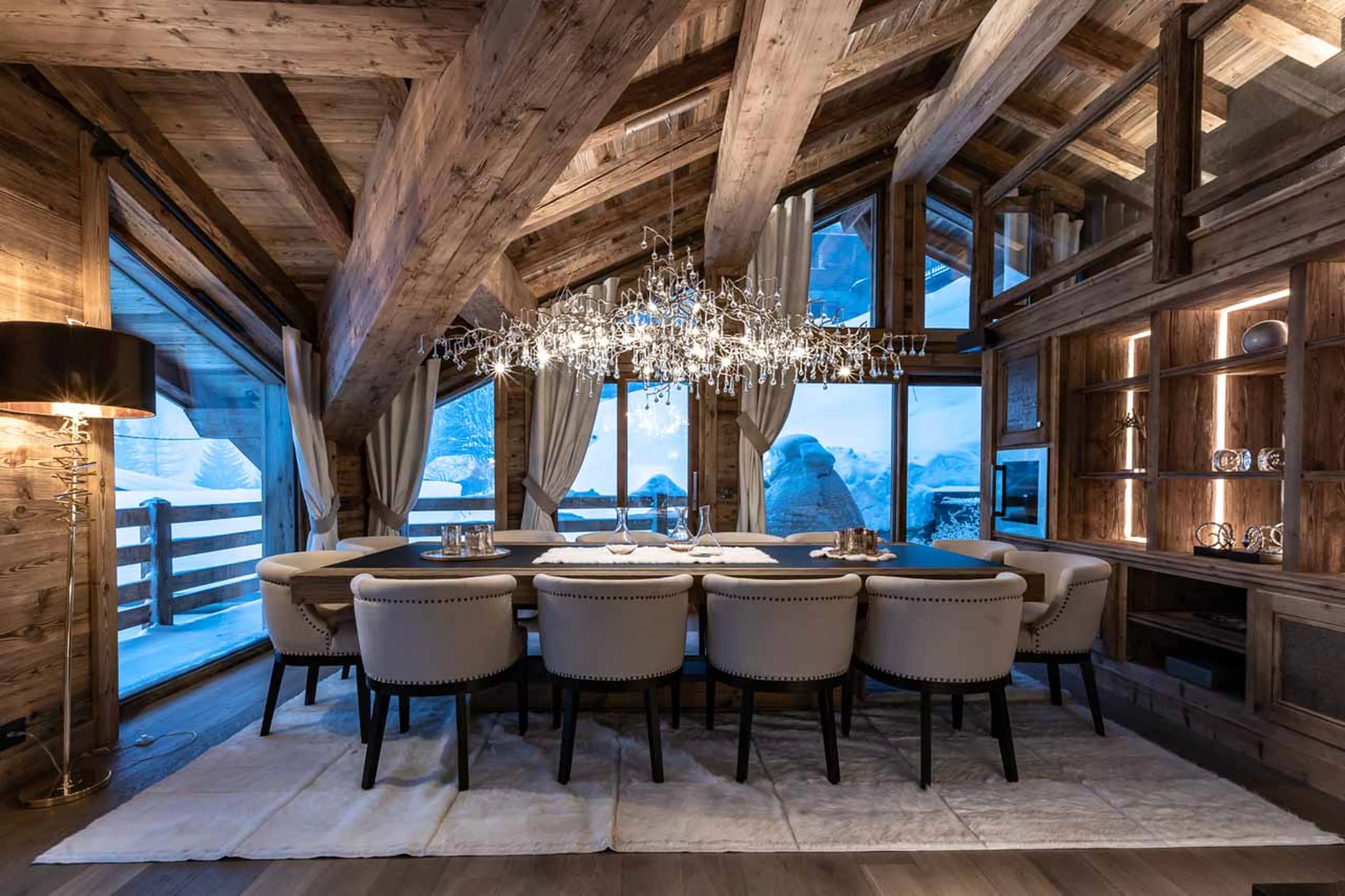 Dining table at Chalet Infinity in Chamonix