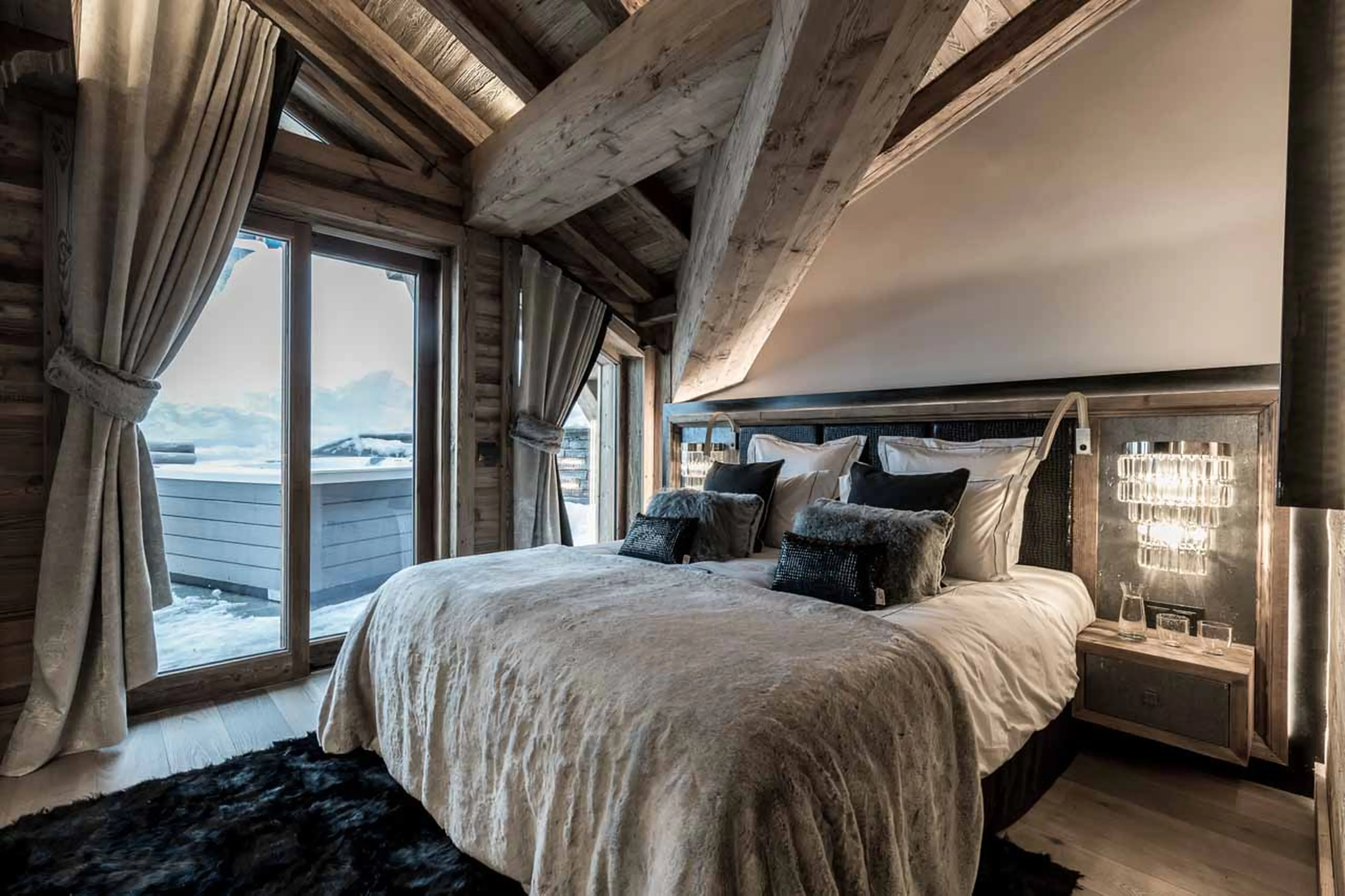 Bedroom one at Chalet Infinity in Chamonix