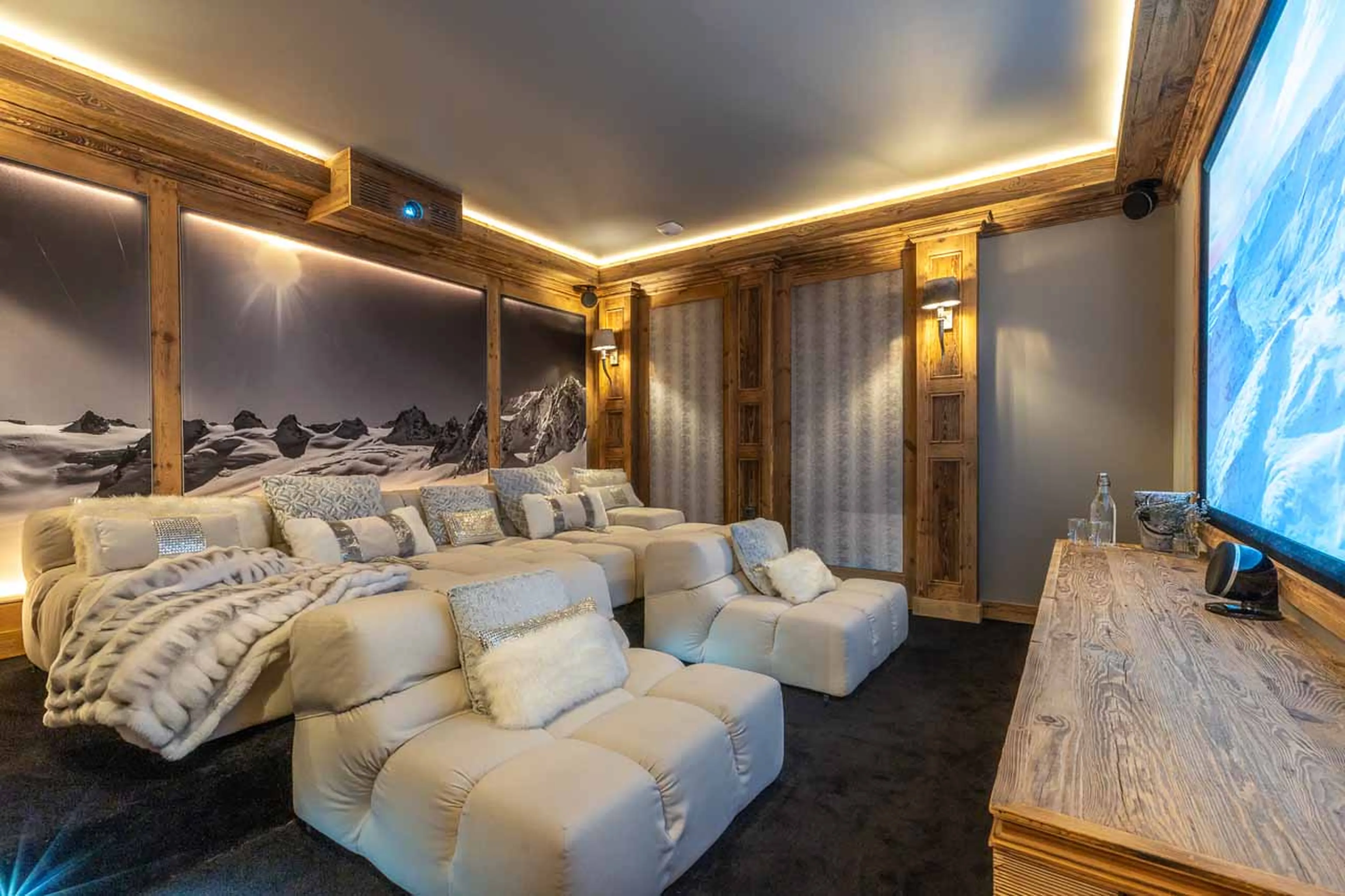 Cinema room at Chalet Infinity in Chamonix