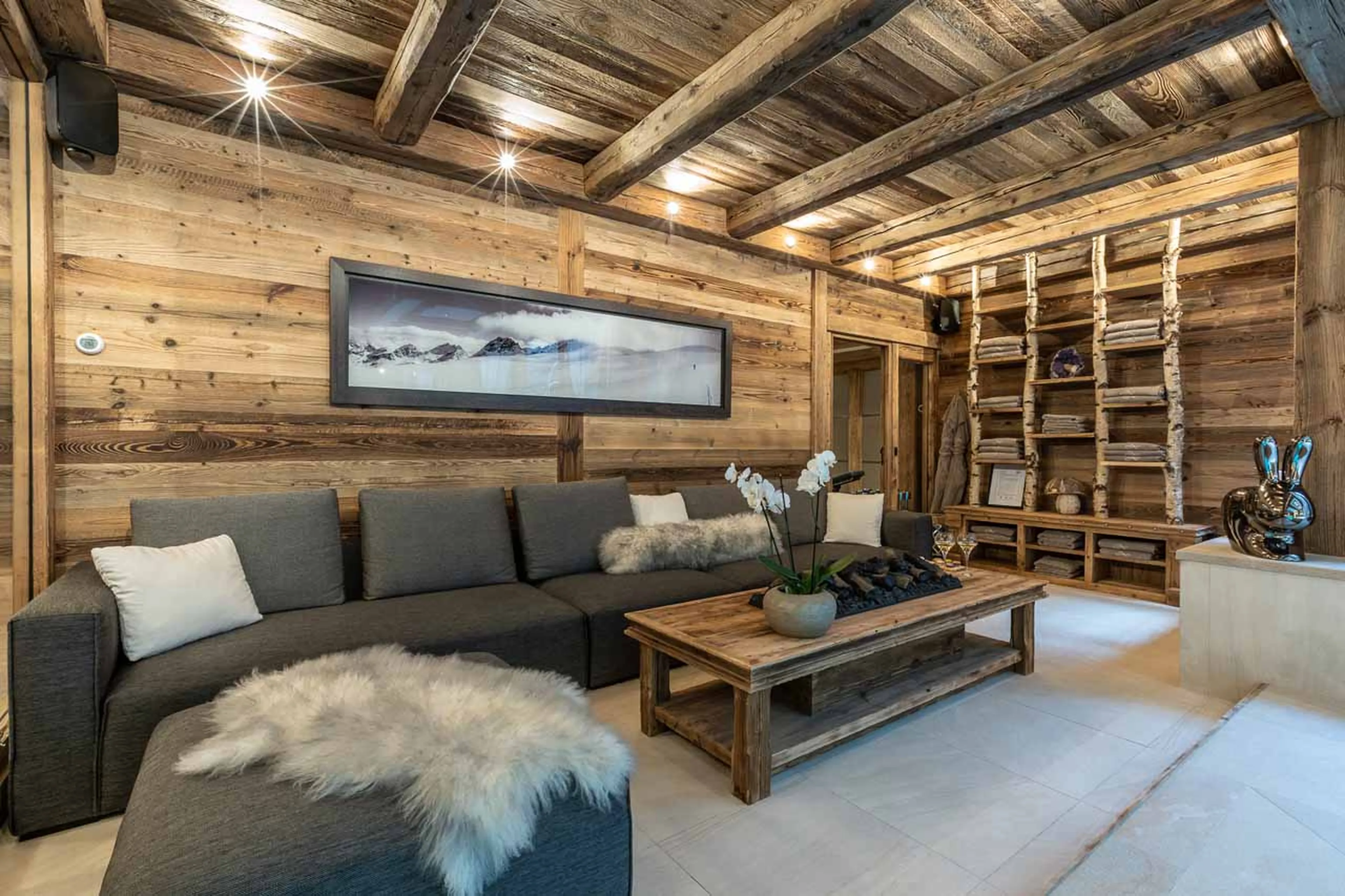 Relaxation area at Chalet Infinity in Chamonix