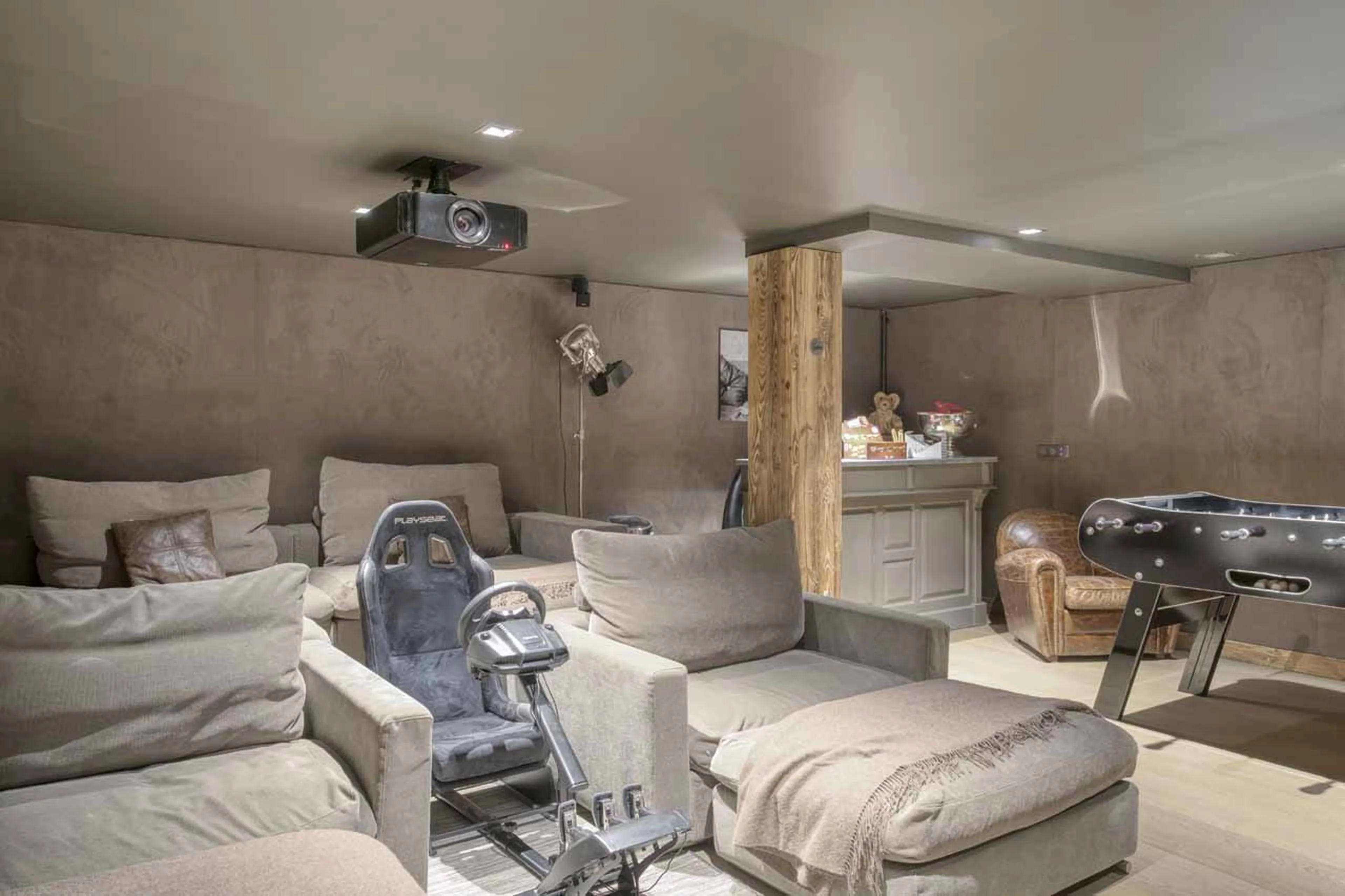 Cinema seating at Chalet Infinity in Megeve