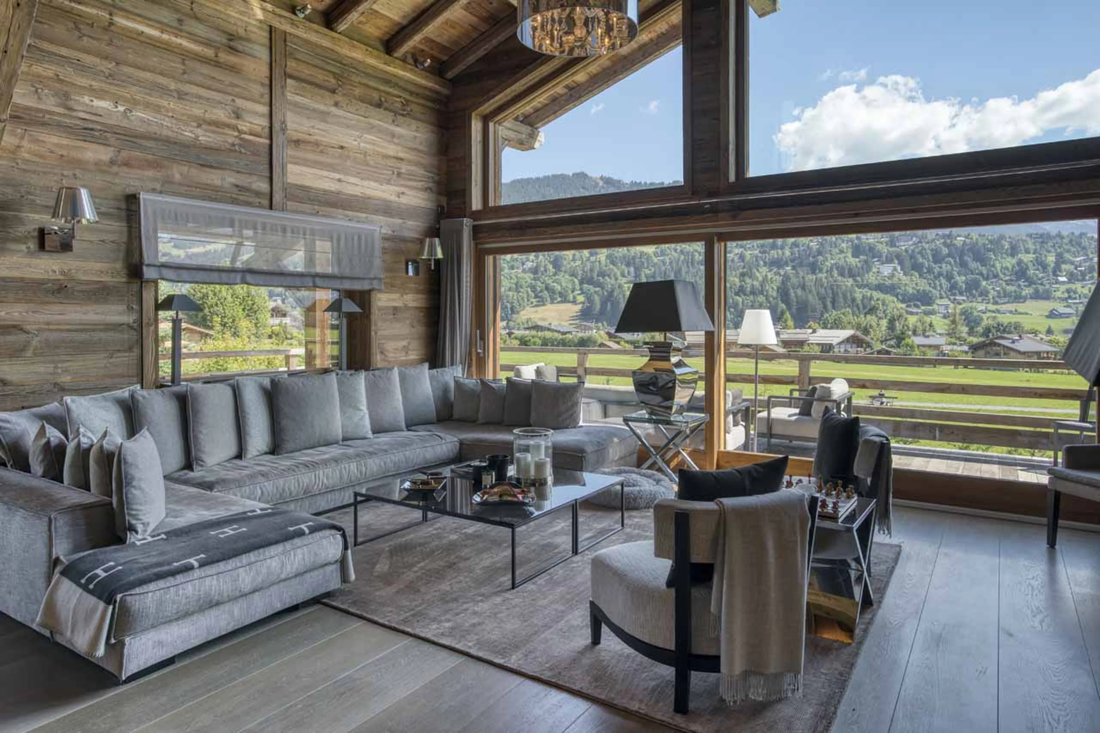 Living area at Chalet Infinity in Megeve