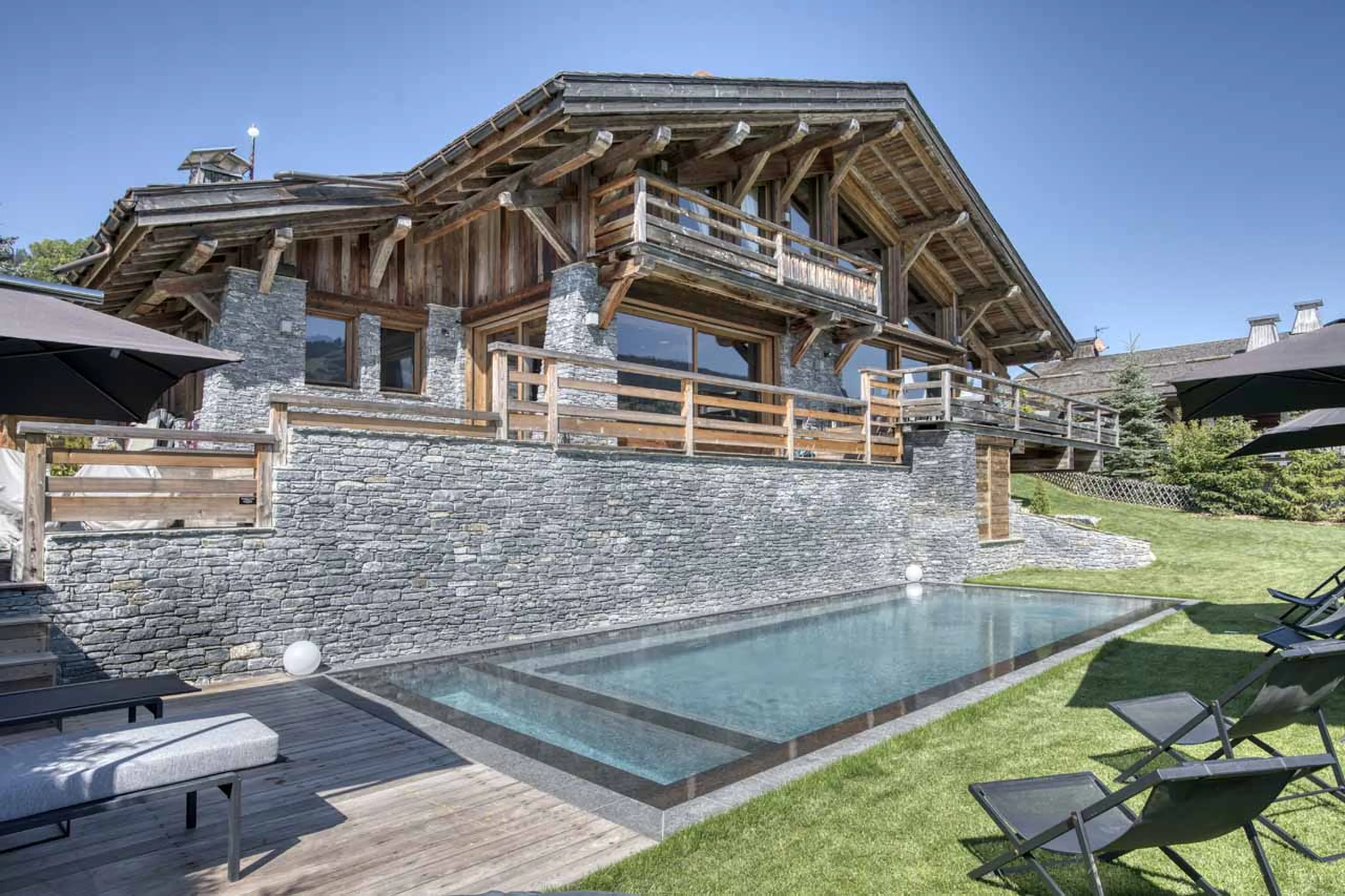 Outdoor pool at Chalet Infinity in Megeve