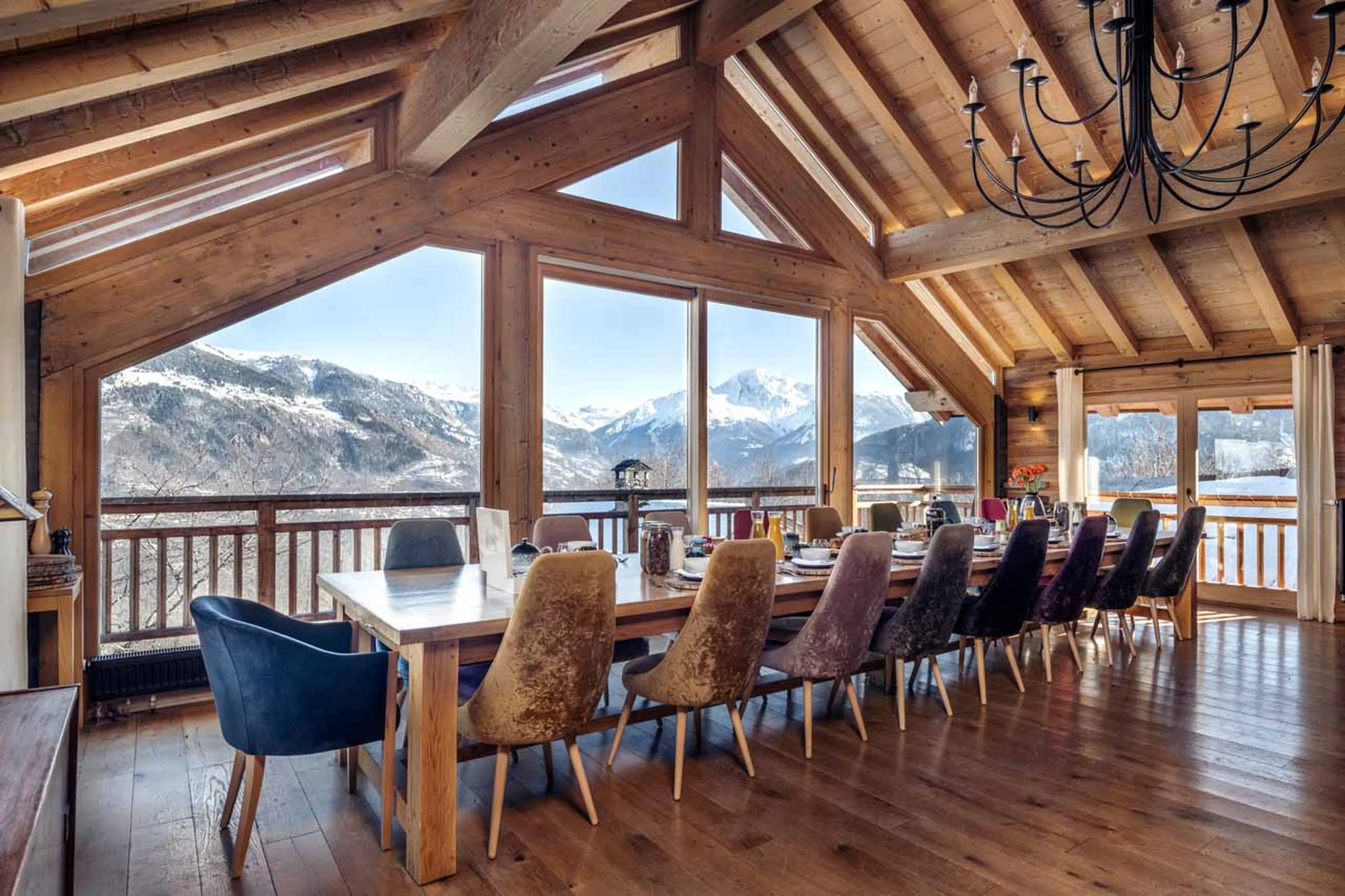 Dining area at Chalet Iona in Meribel