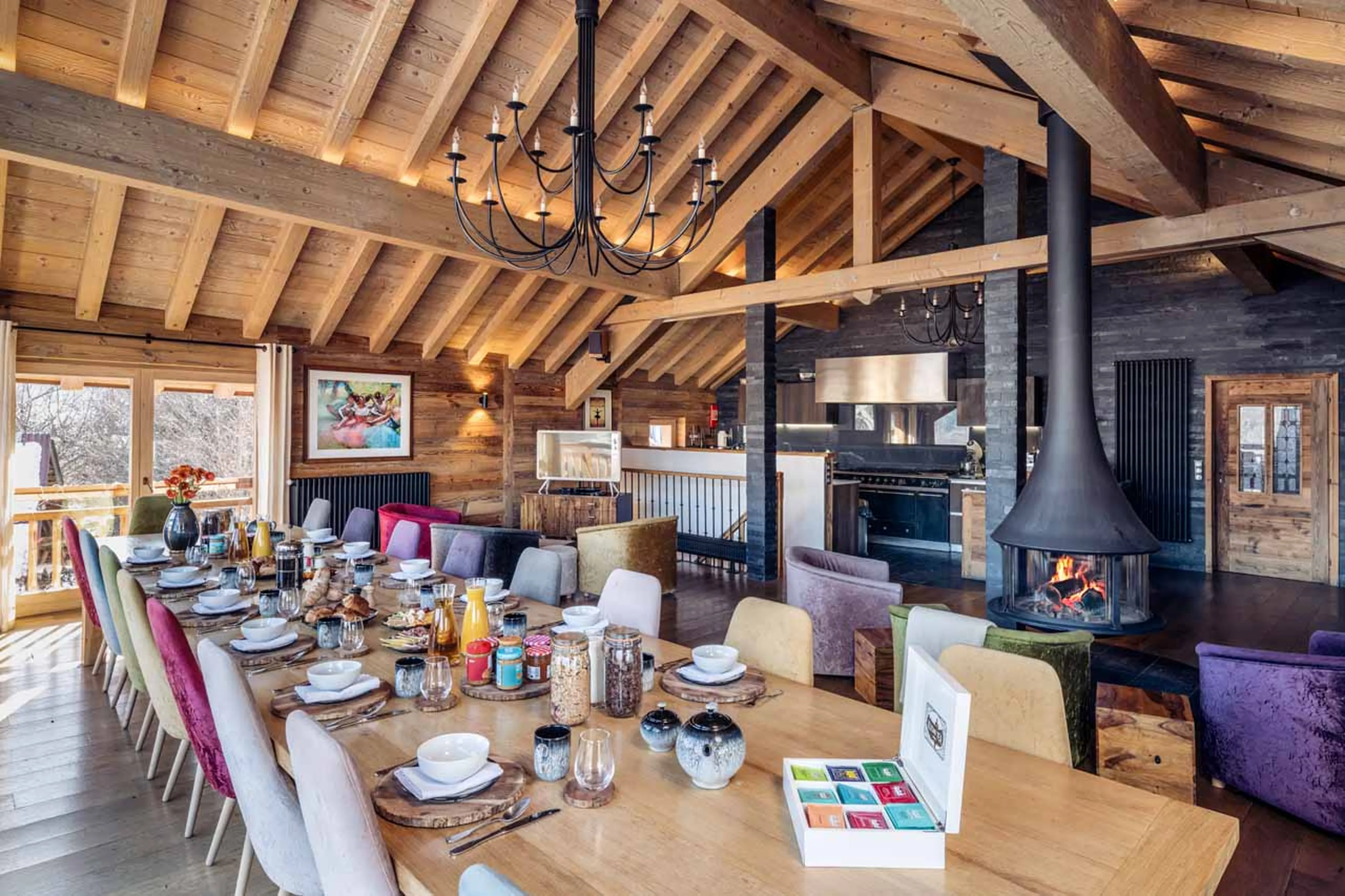 Dining table at Chalet Iona in Meribel