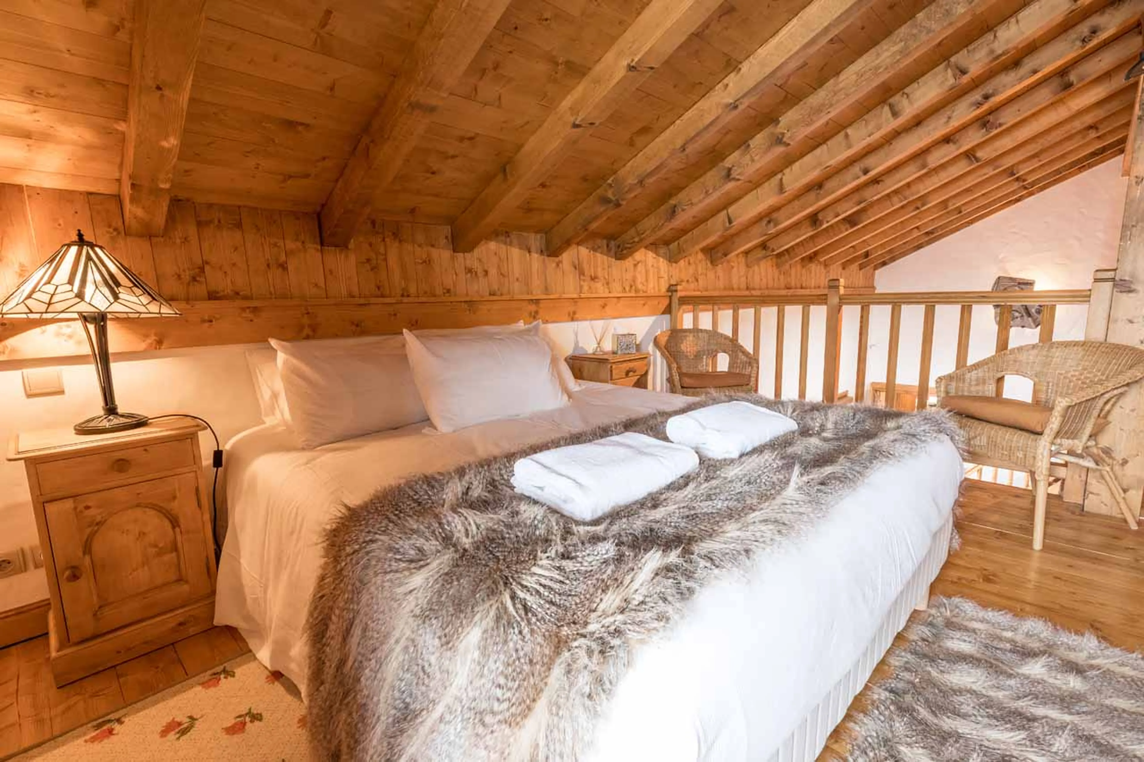 India double bed at Chalet Iona in Meribel