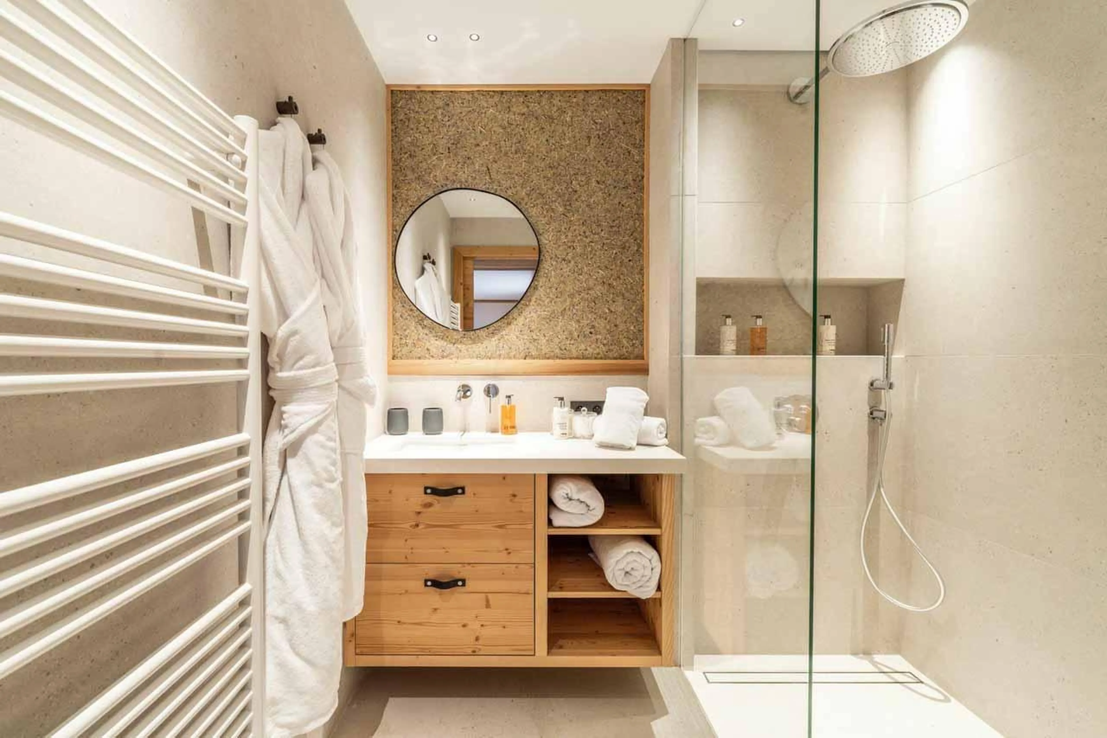 En-suite shower room in Chalet Irbis, Courchevel Le Praz