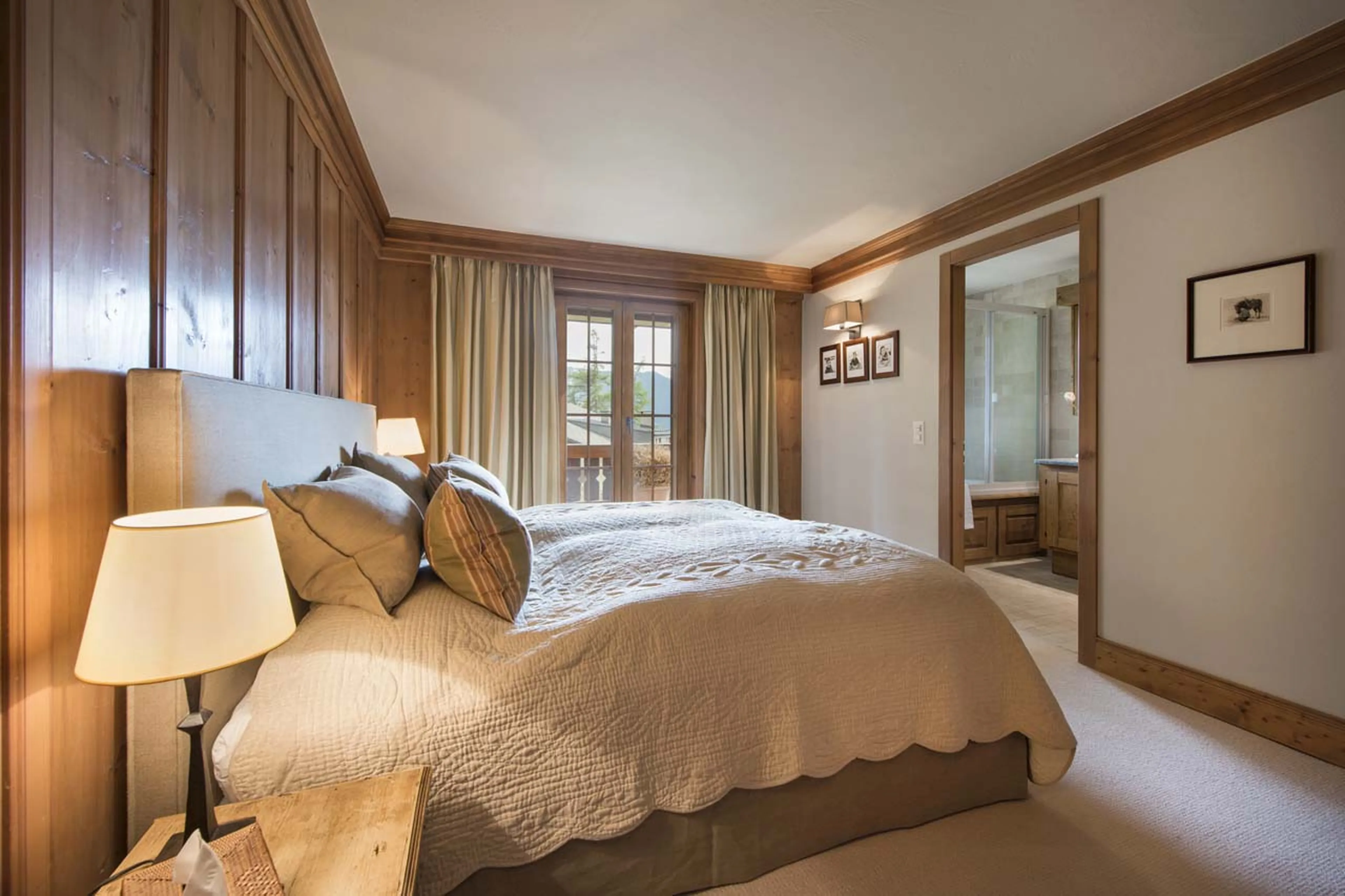 Bedroom one at Chalet Ivouette in Verbier