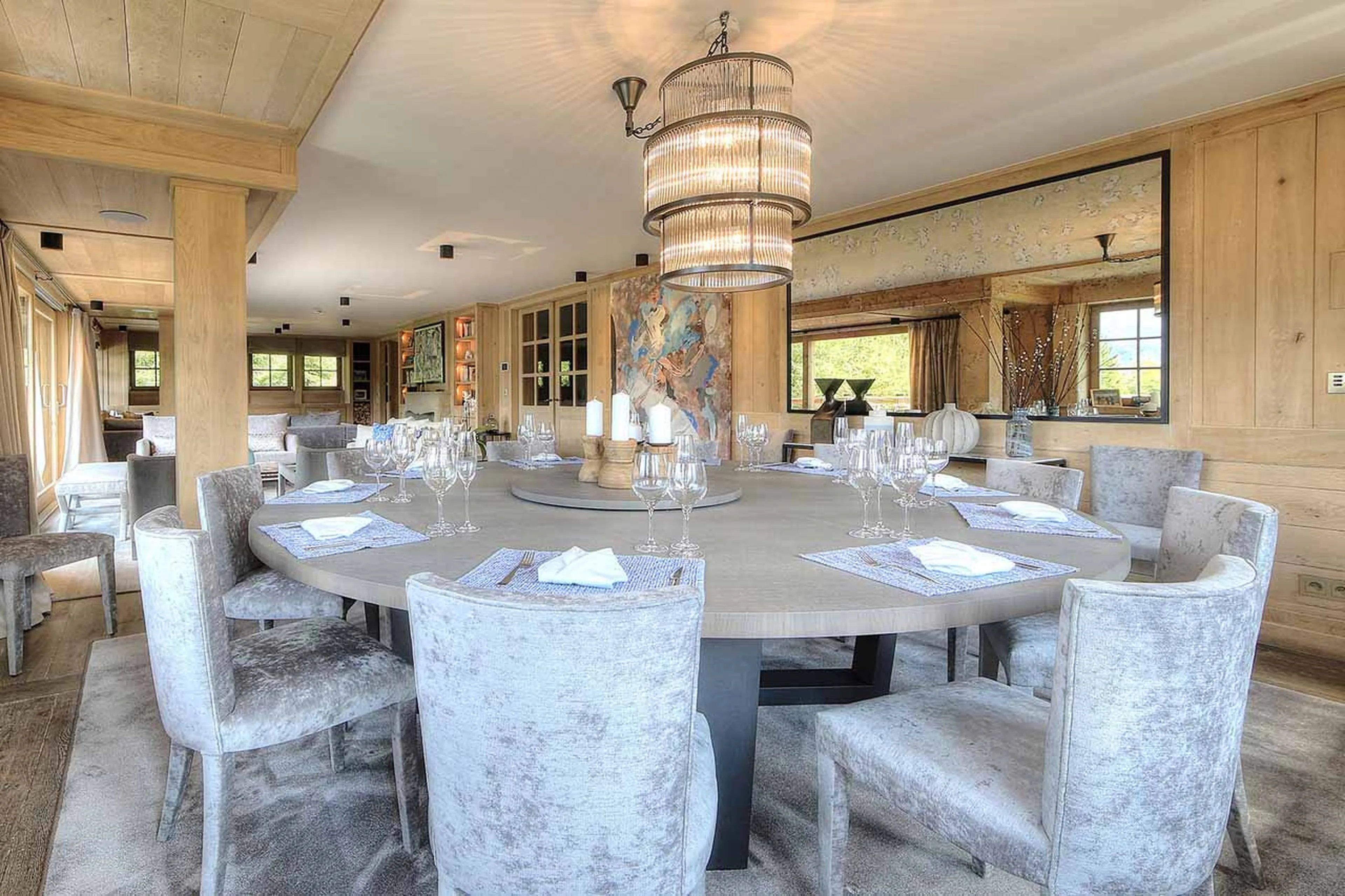 Dining area at Chalet Izoard in Megeve