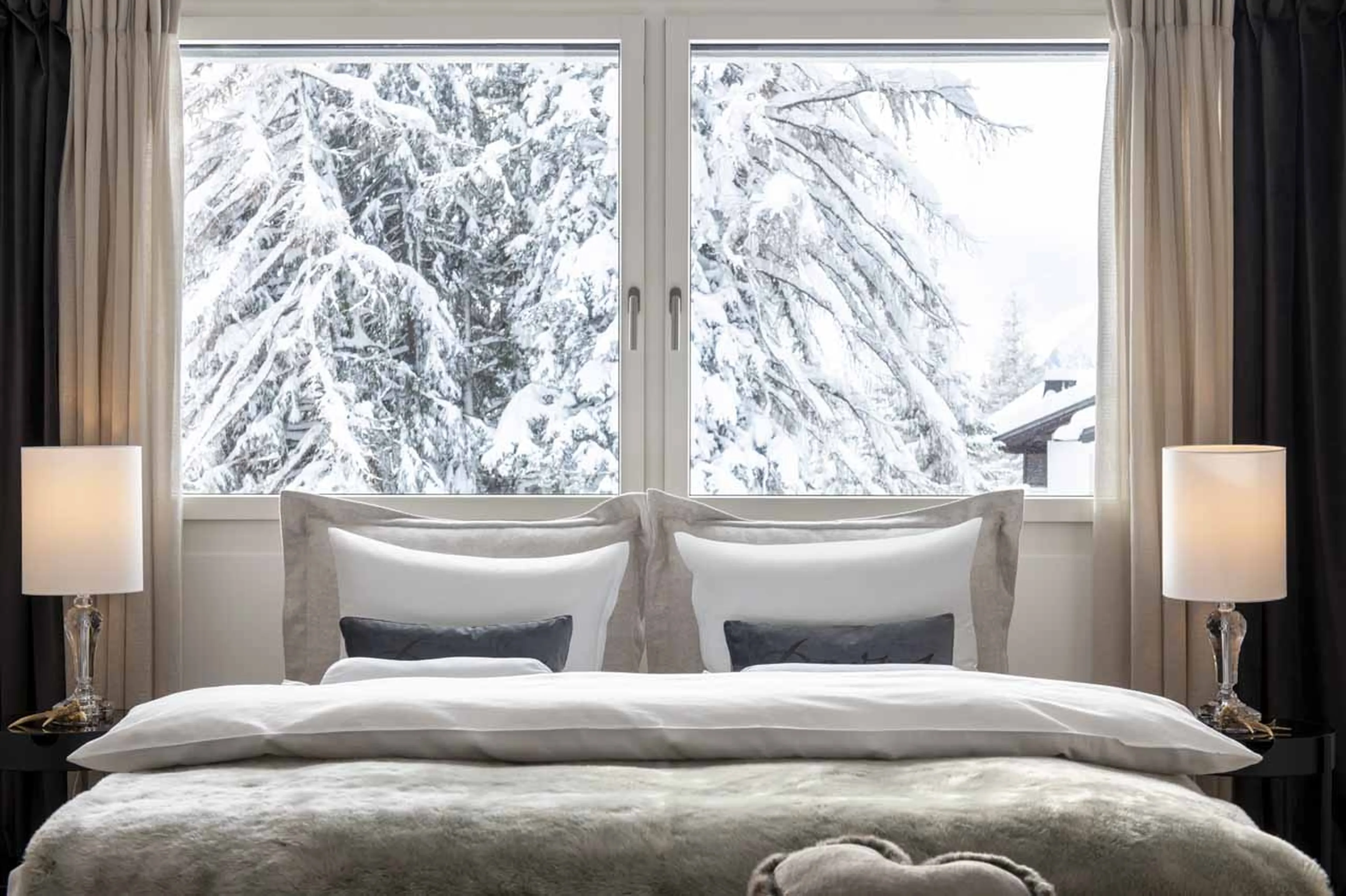 Views from double bedroom at Chalet Jakobshorn in Davos