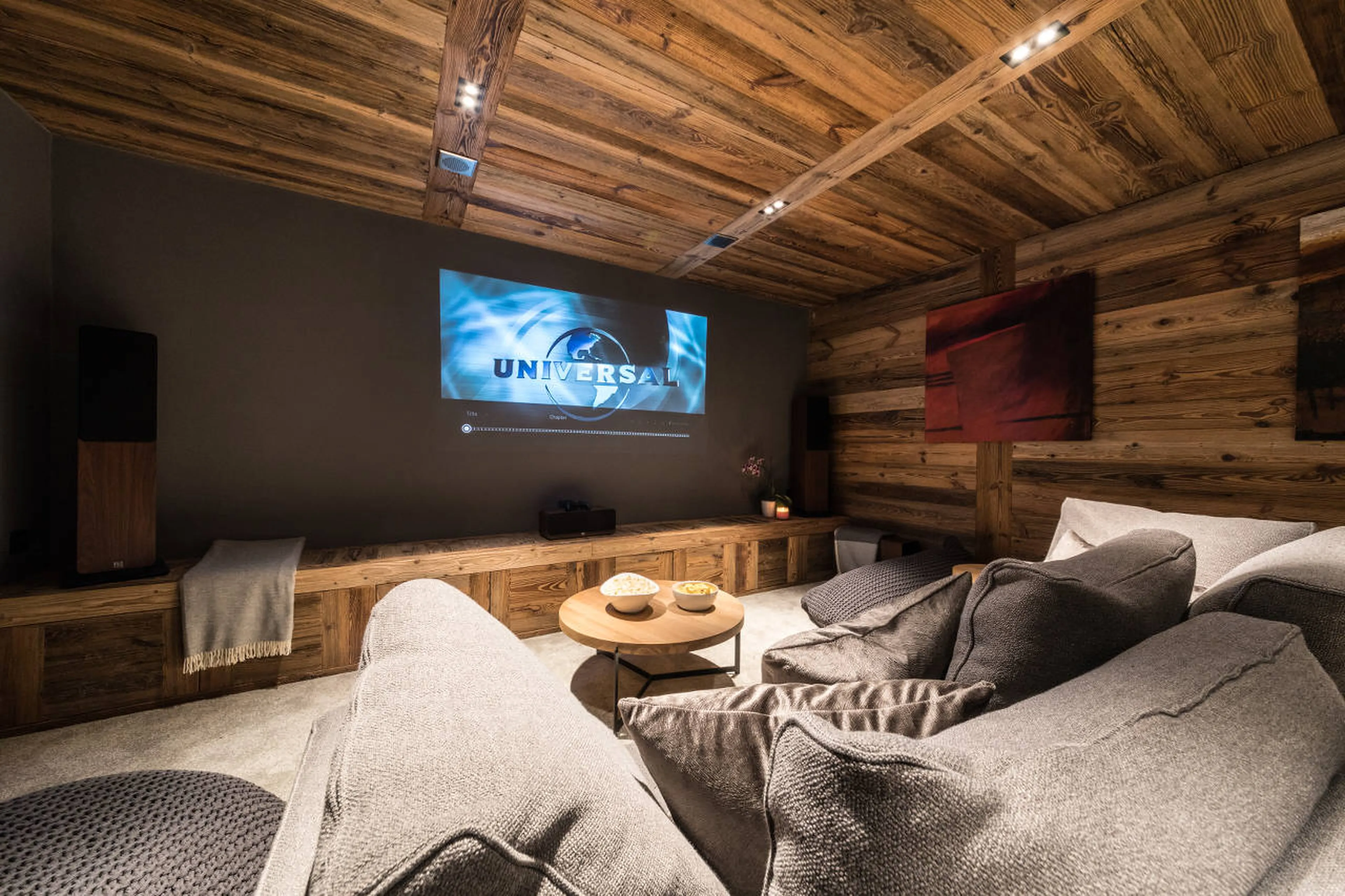 Cinema room at Chalet Joux Plane in Morzine