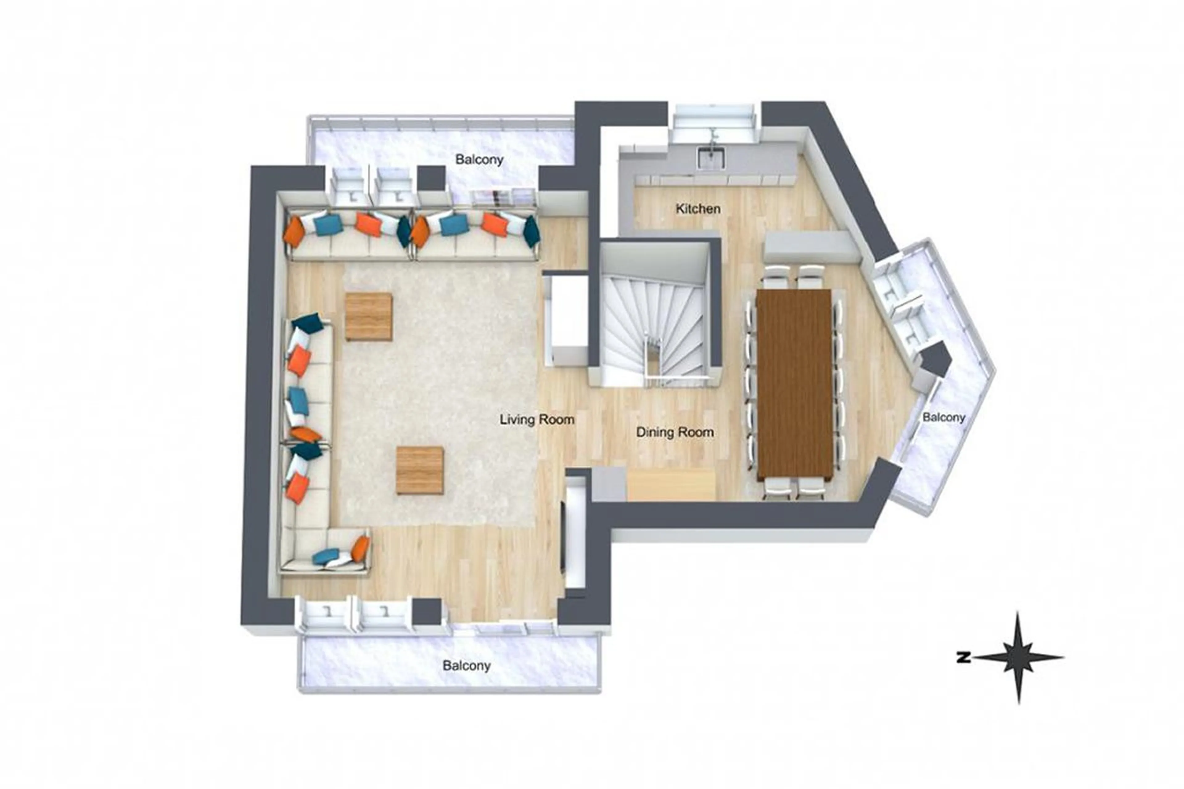 Level 2 floor plan of Chalet Juno in Val d'Isere