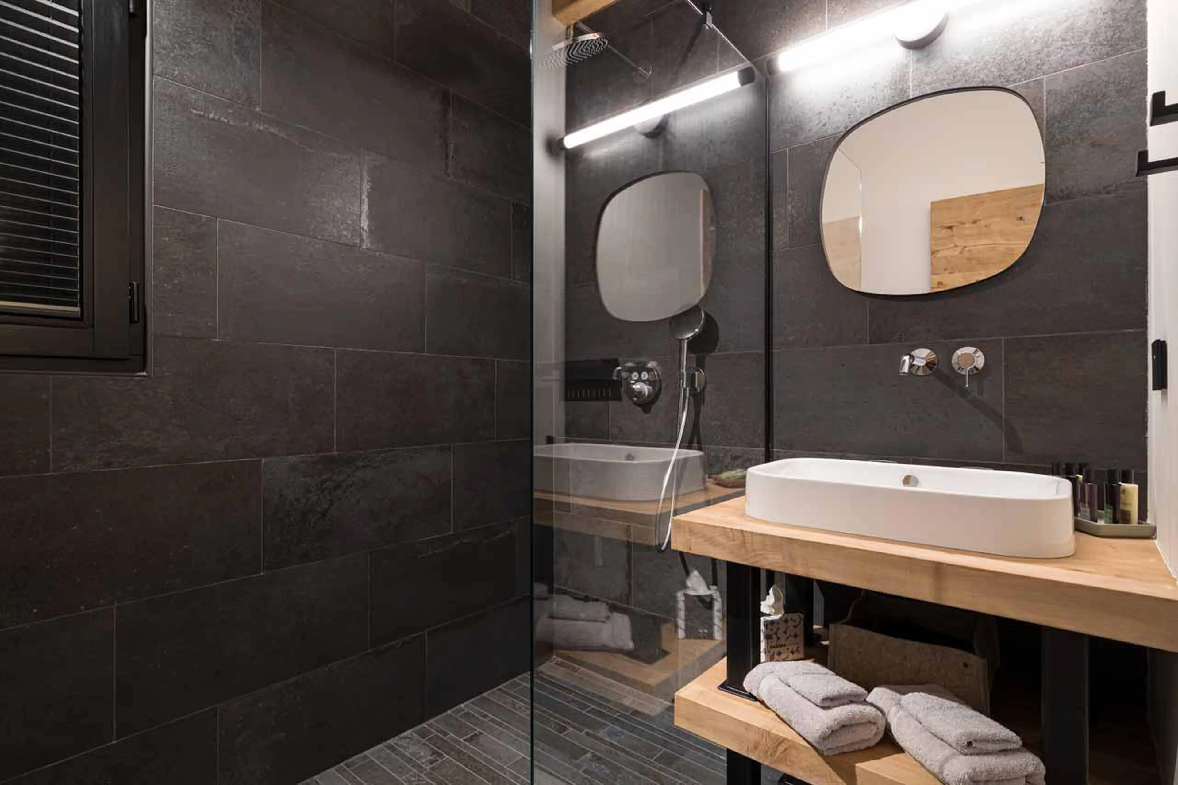 En-suite shower room at Chalet Kandahar in Courchevel 1550