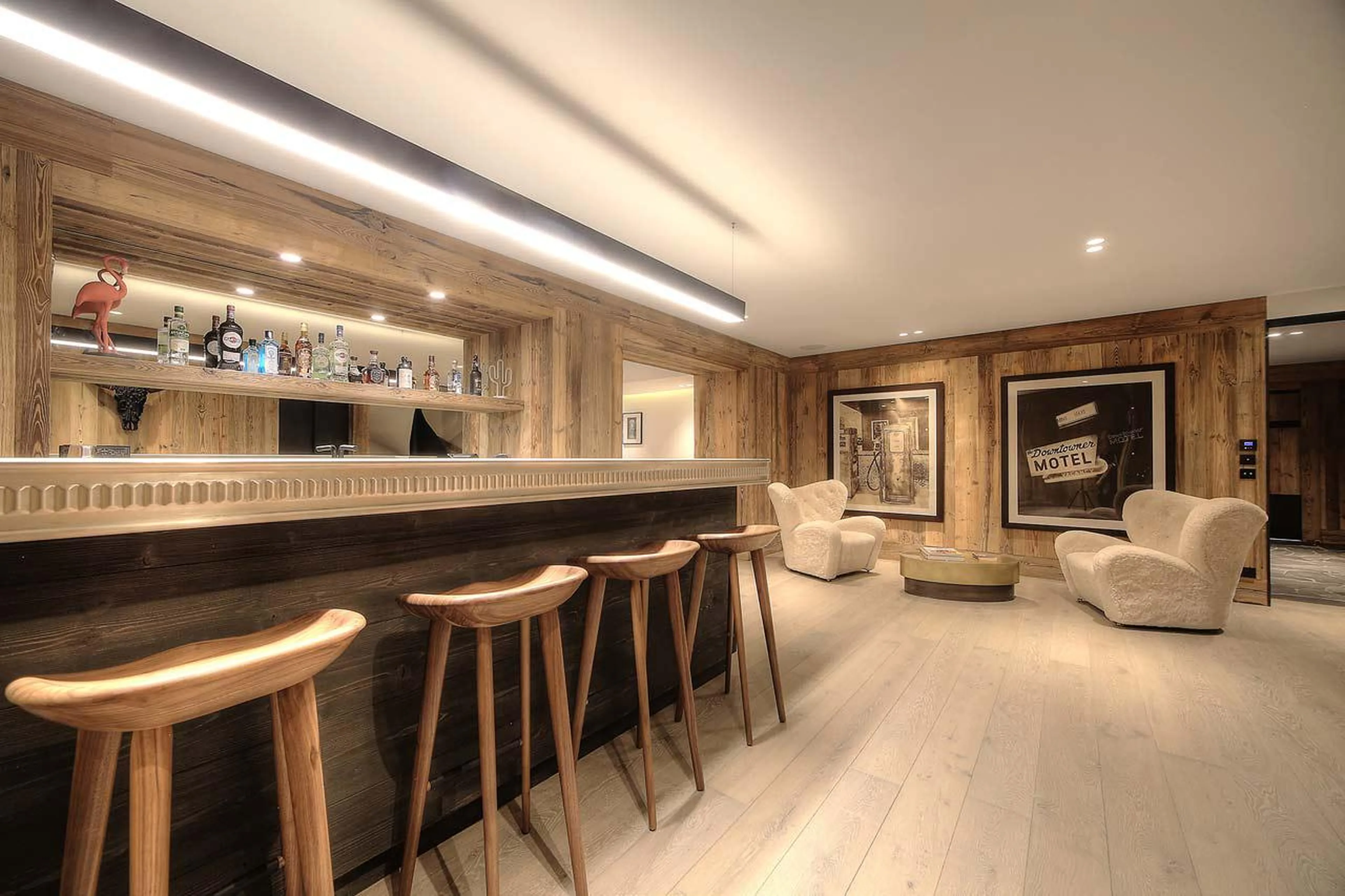 Spacious bar at Chalet Kantaa in Megeve